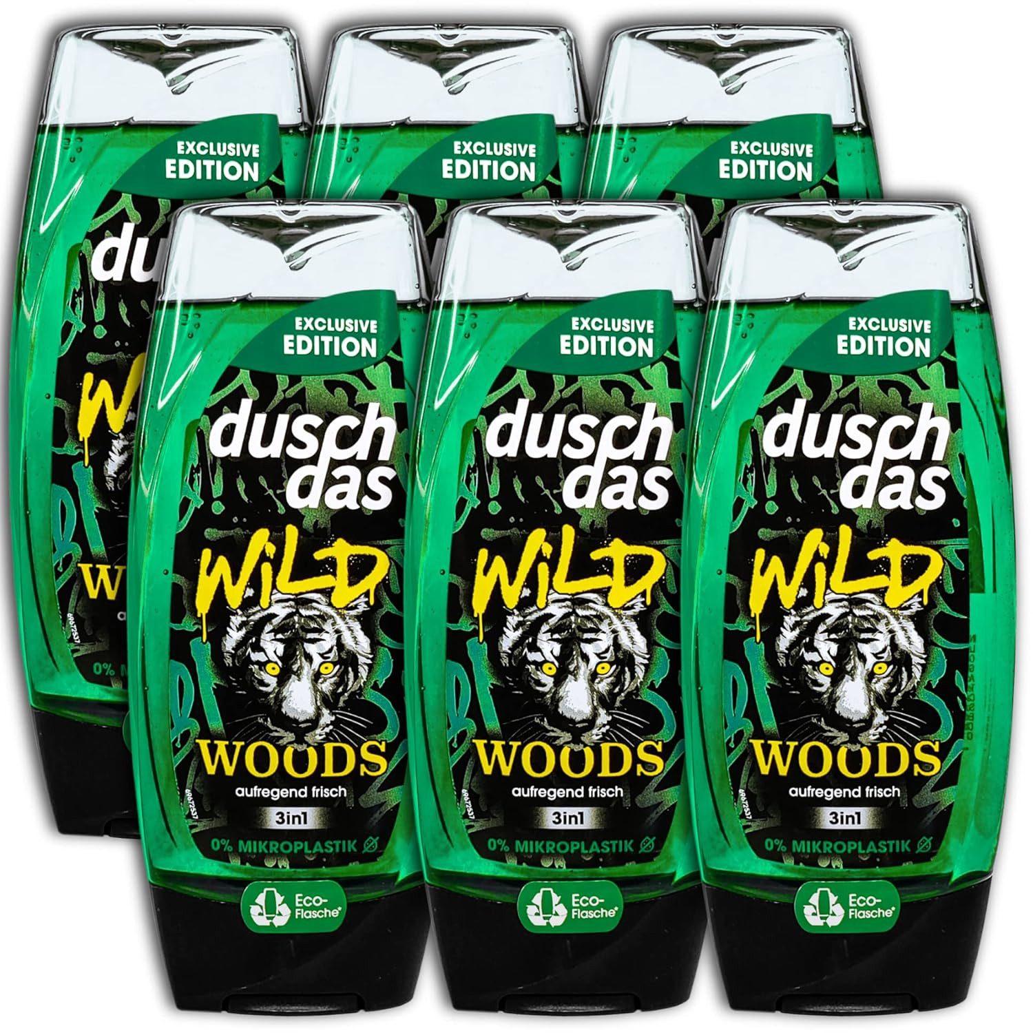 duschdas Duschgel 6erPack Duschdas Duschgel Wild Woods 3in1 Shower Gel 6 x 225 ml, 6-tlg., Duschbad mit aufregend-frischem Duft