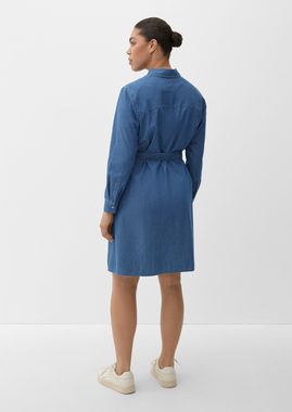 TRIANGLE Maxikleid Denim Kleid mit abnehmbarem Bindegürtel Stickerei