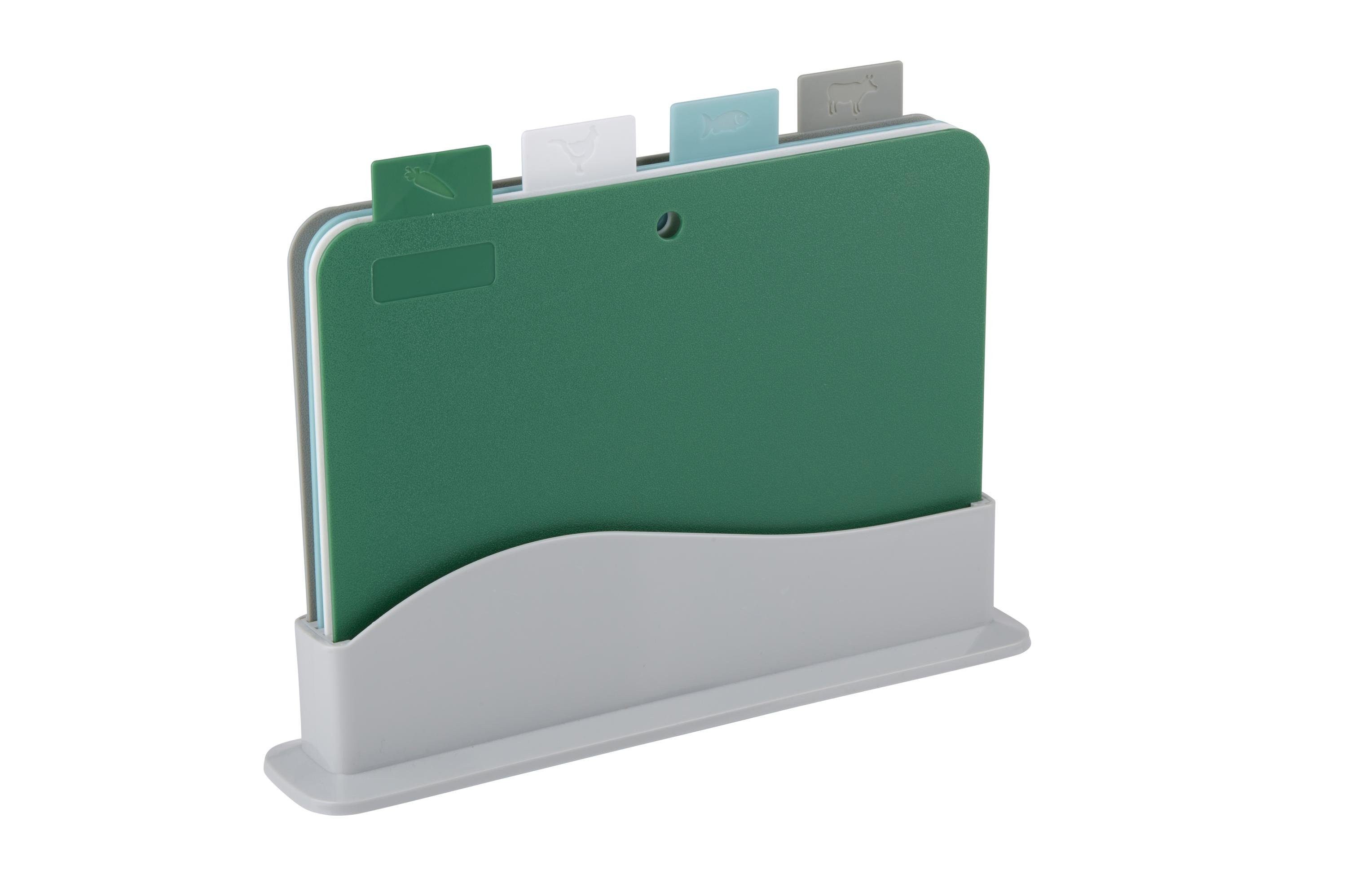 *Alpina* Schneidebrett, (5-St., 4 Scheidebretter, 1 Halter), vier separate Schneidebretter mit Halter