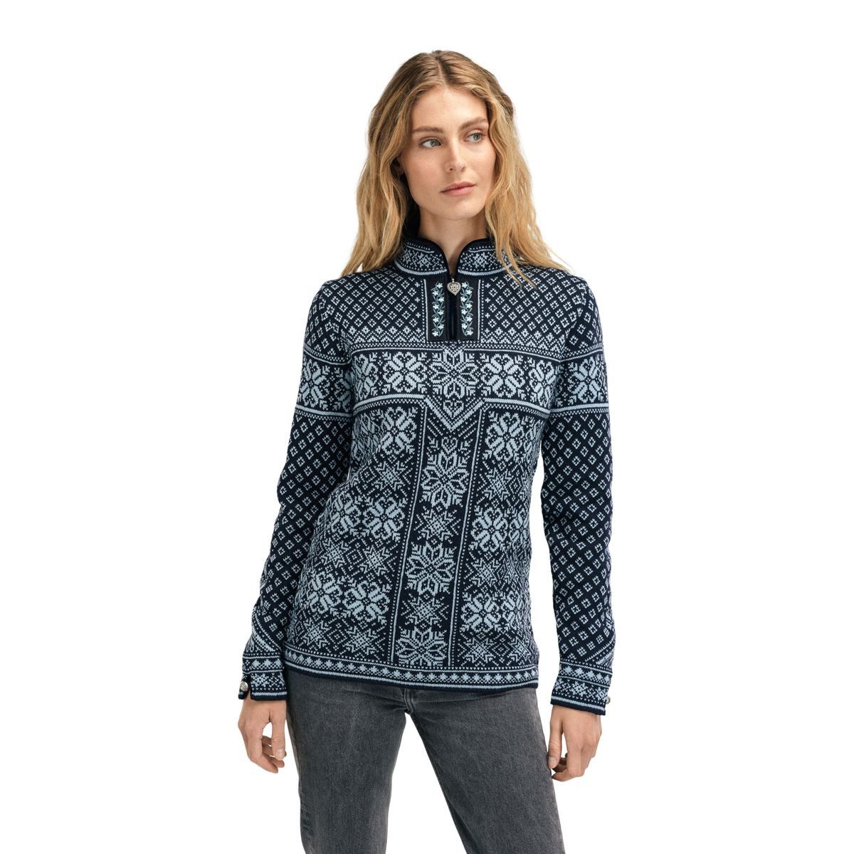 Dale of Norway Sweatshirt Peace Fem Sweater Eleganter Damen-Ski-Sweater aus 100% leichter Wolle mit