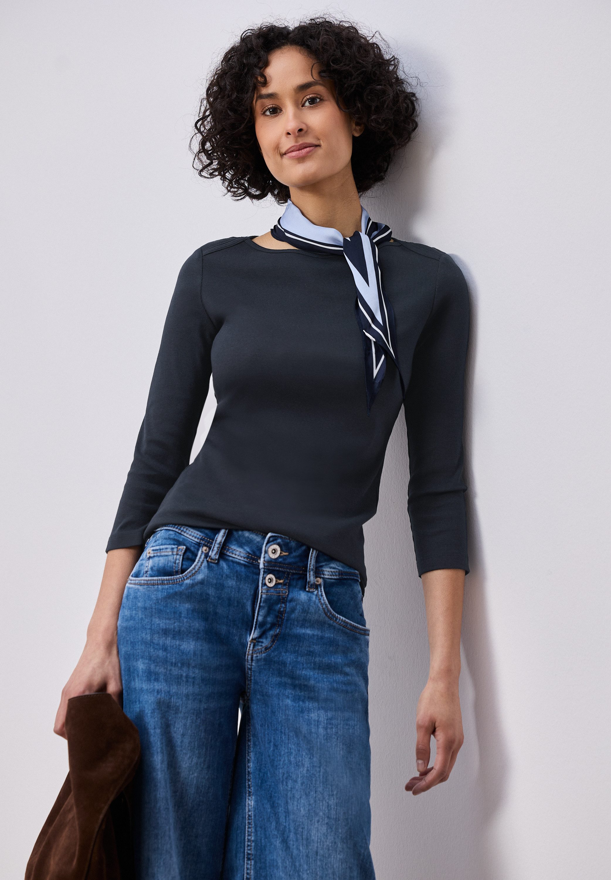 STREET ONE 3/4-Arm-Shirt in Rippstruktur