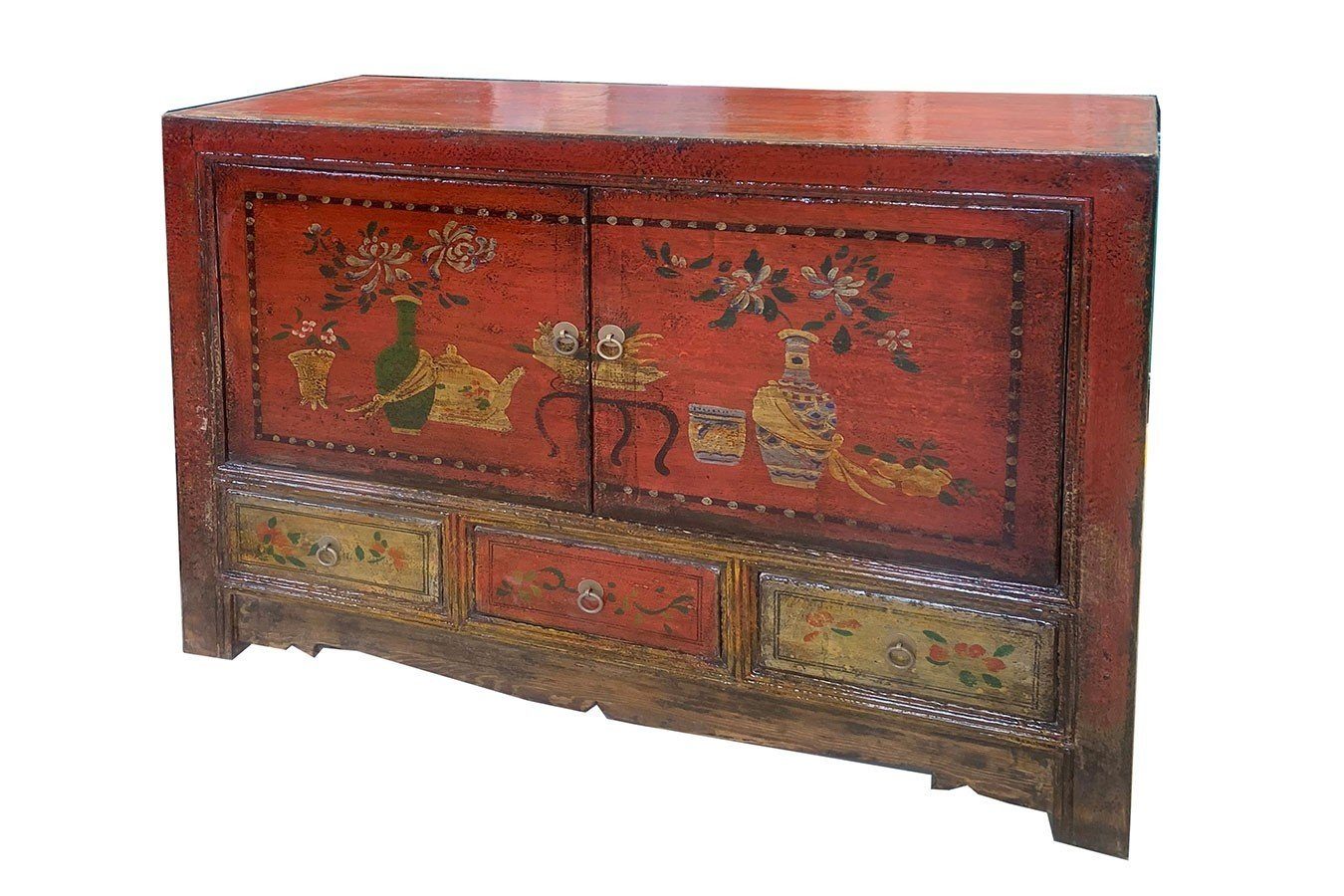 daslagerhaus living Bauernschrank Sideboard Shanxi rot 110 cm