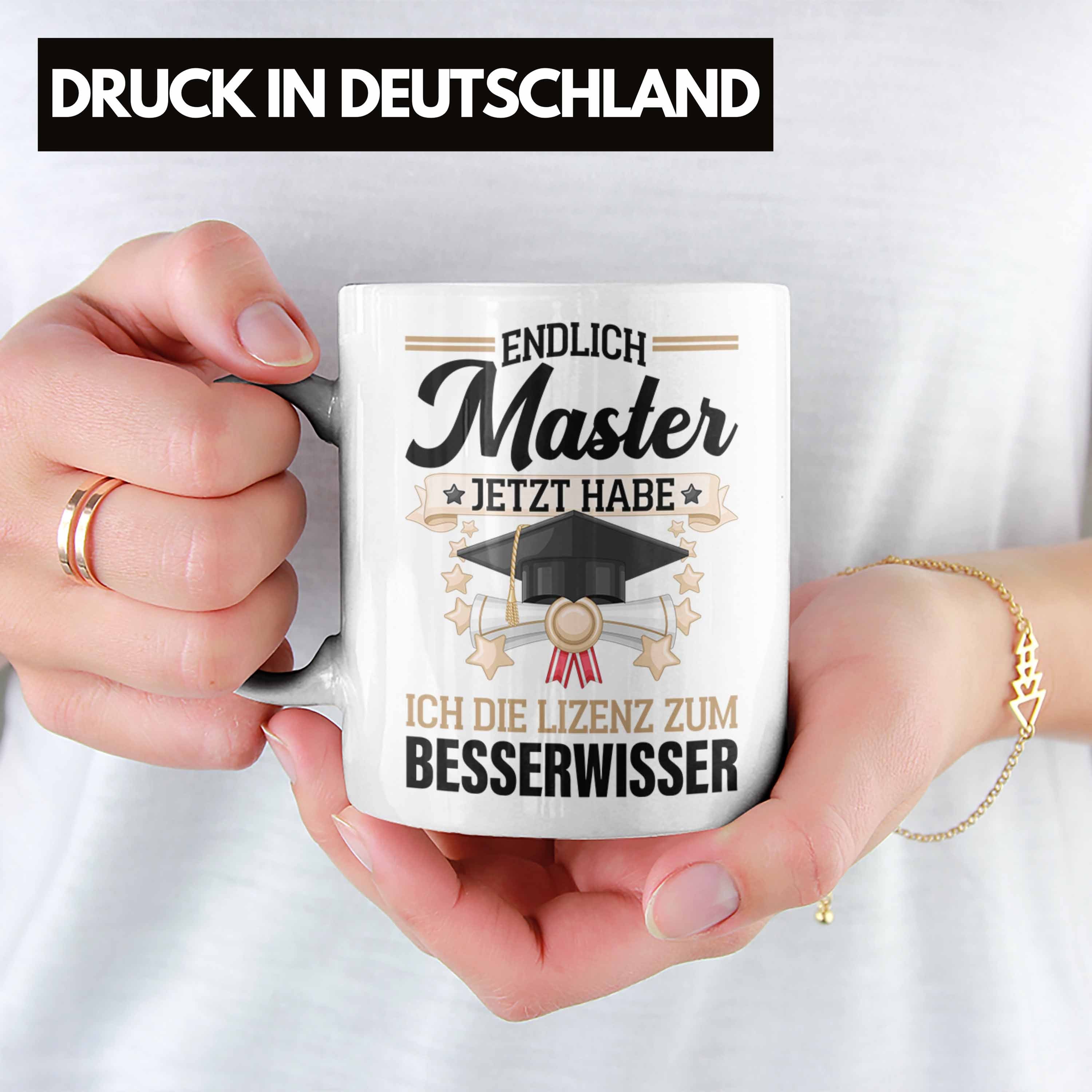 Studium Besserwissser Graduation Bestanden Master Lizenz Trendation - Trendation Tasse Tasse - Abschluss Geschenk Weiss Prüfung zum