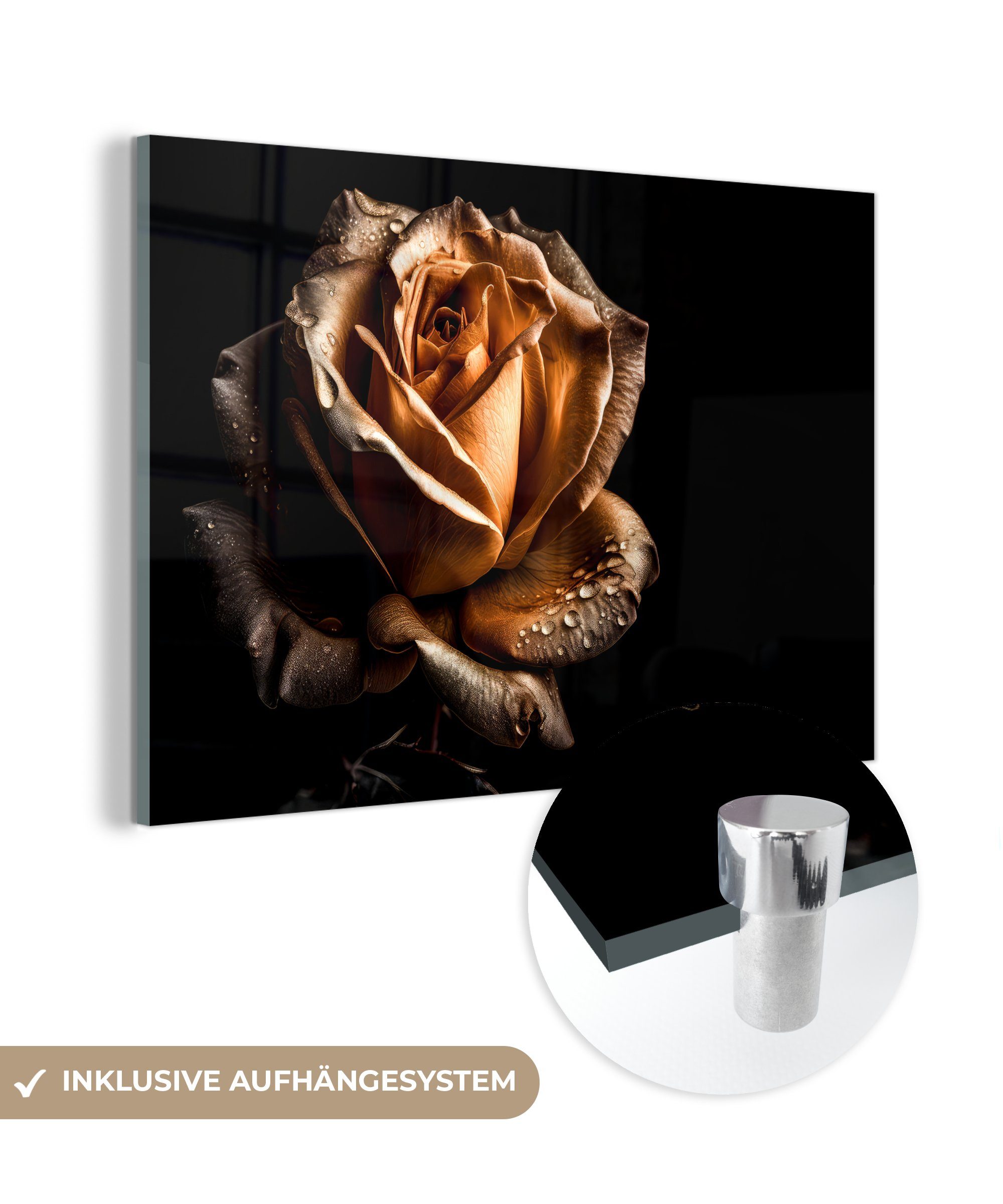 MuchoWow Acrylglasbild Rose - Gold - günstig online kaufen