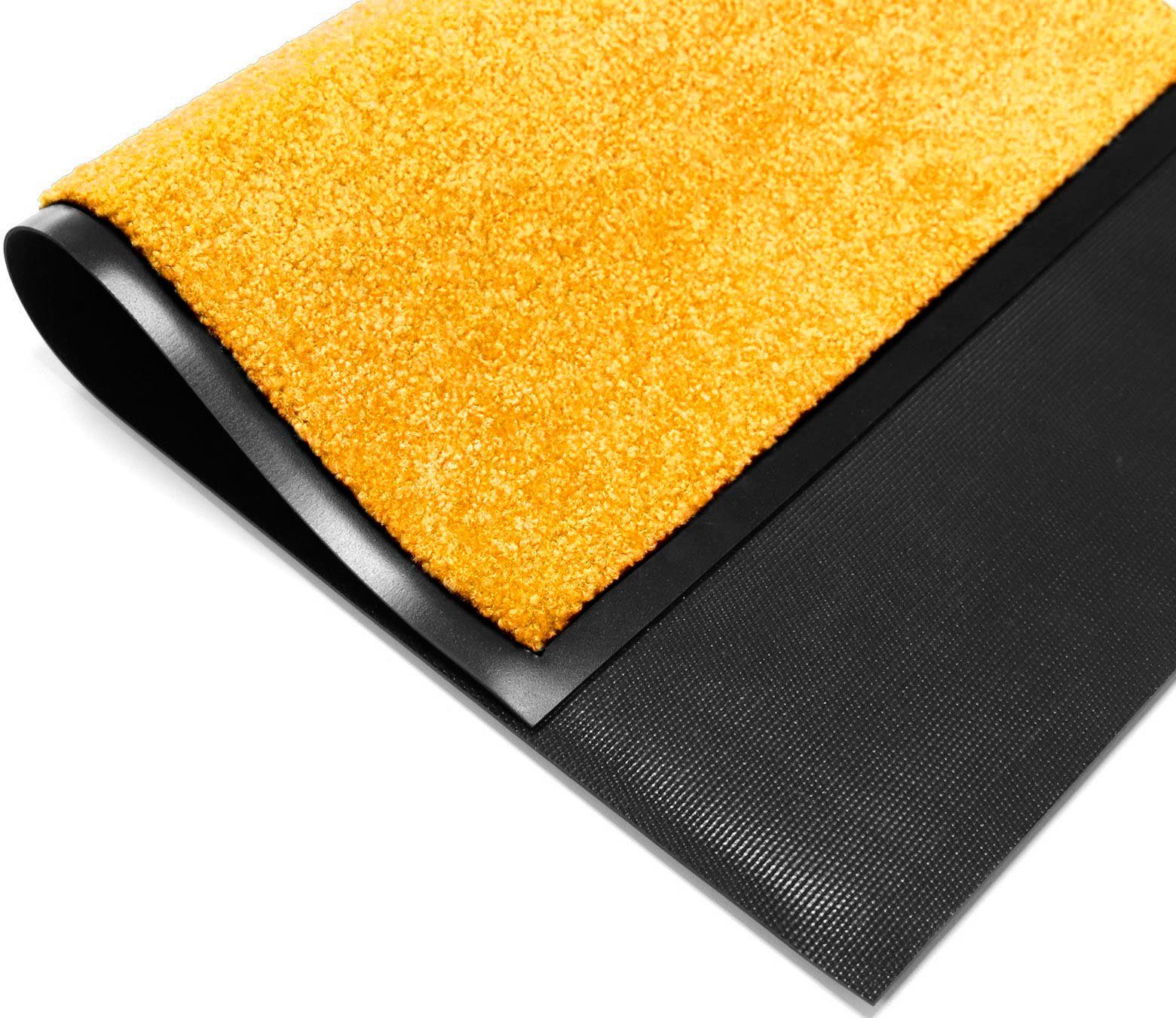 Primaflor-Ideen Uni-Farben, 8 Schmutzfangmatte, in PRO, ocker Fußmatte rechteckig, waschbar UV-beständig, mm, Höhe: Schmutzfangmatte CLEAN Textil,