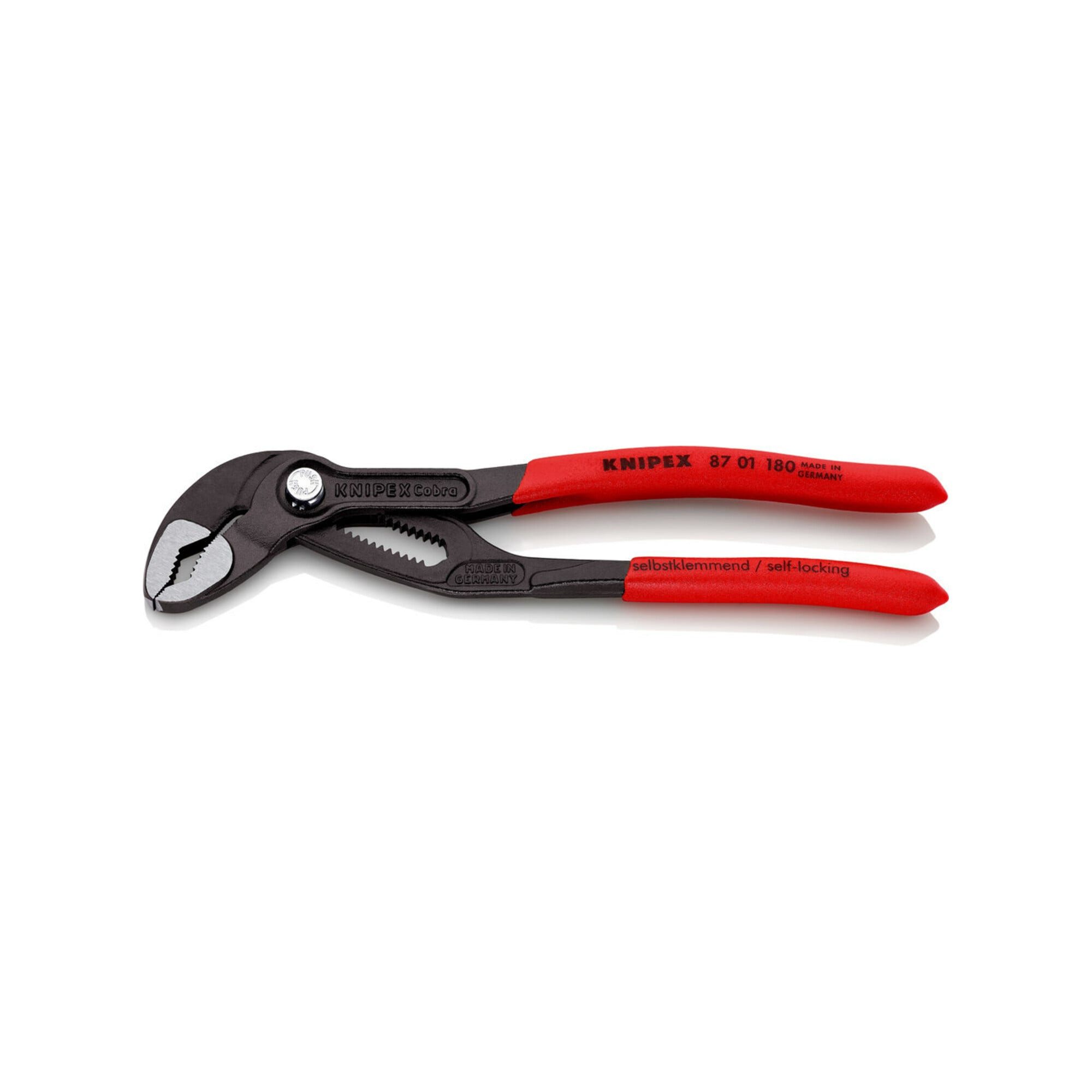 Knipex Wasserpumpenzange KNIPEX 87 01 180 Cobra® Hightech-Wasserpumpenzange mit rutschhemmendem