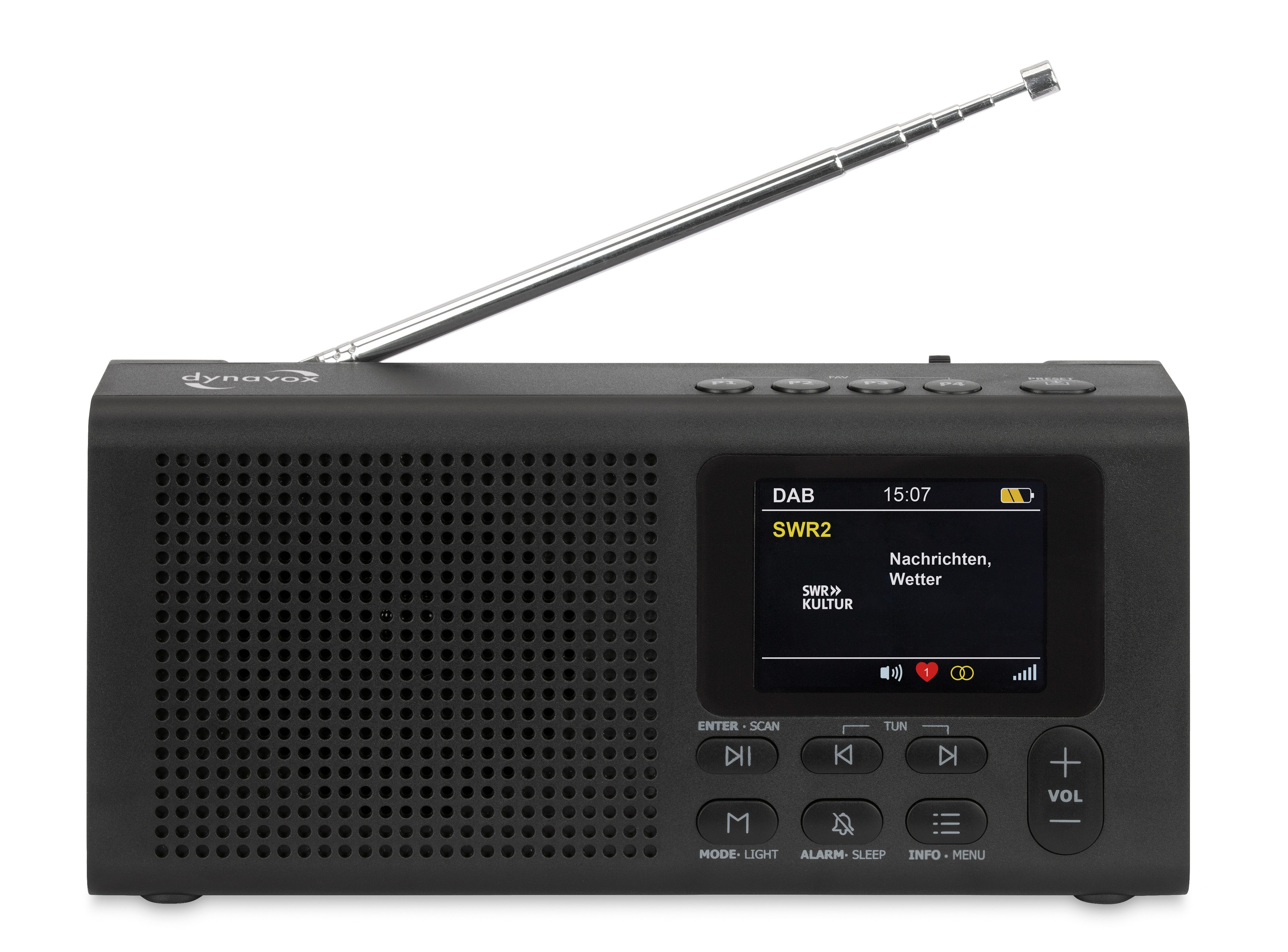 Dynavox DBT 200 Digitalradio (DAB) (Digitalradio (DAB), FM-Tuner, tragbar, Küchenradio, Weckfunktion, BT-Streaming, Batterie)