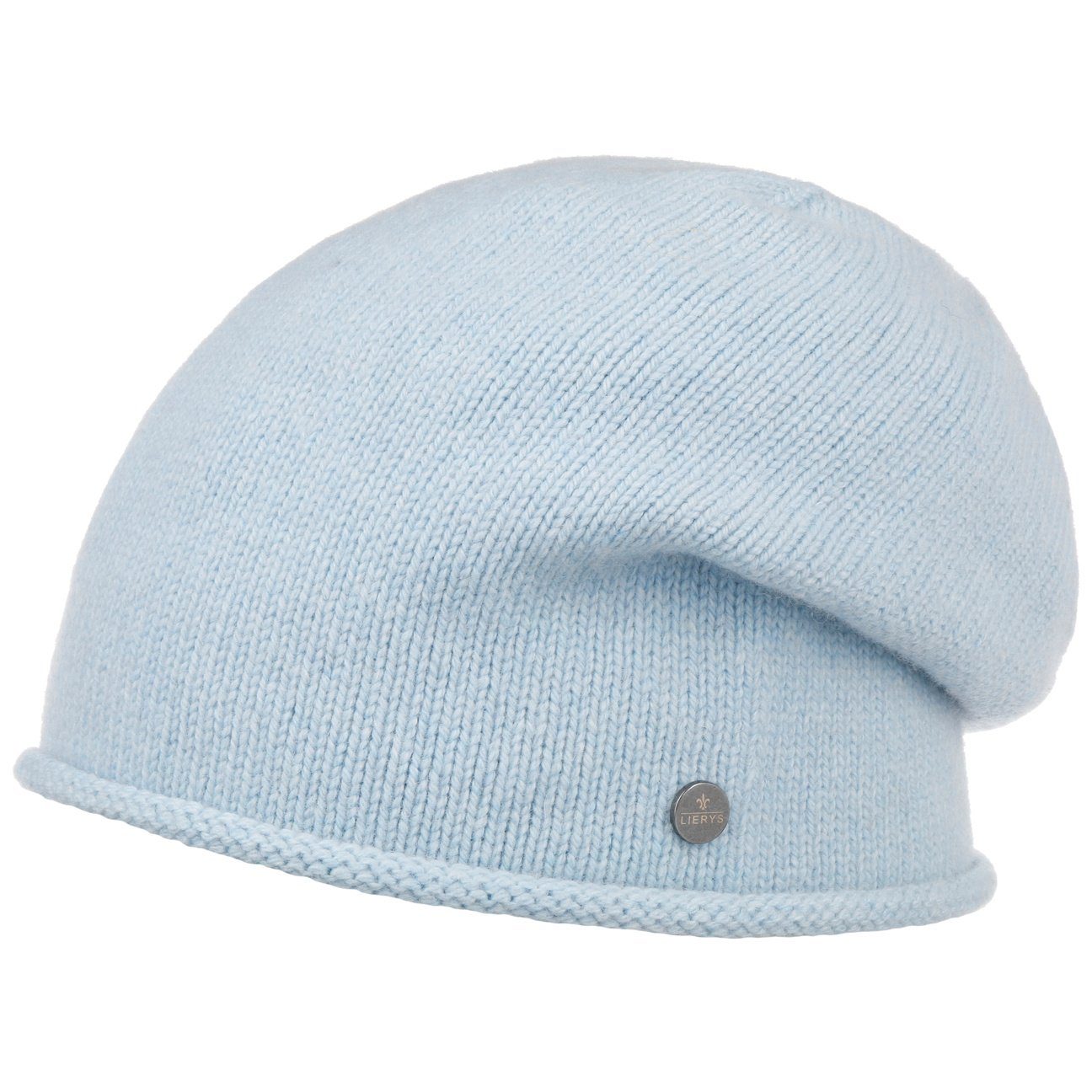 Lierys Beanie (1-St) Merinomütze Oversize, Made in Germany hellblau