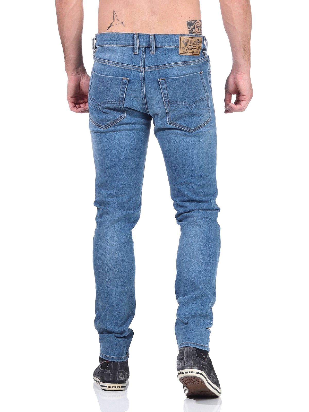 Stretch, 5-Pocket-Style, Used-Look R8XA3 Slim-fit-Jeans Herren Blau, Tepphar-X Röhrenjeans, Diesel