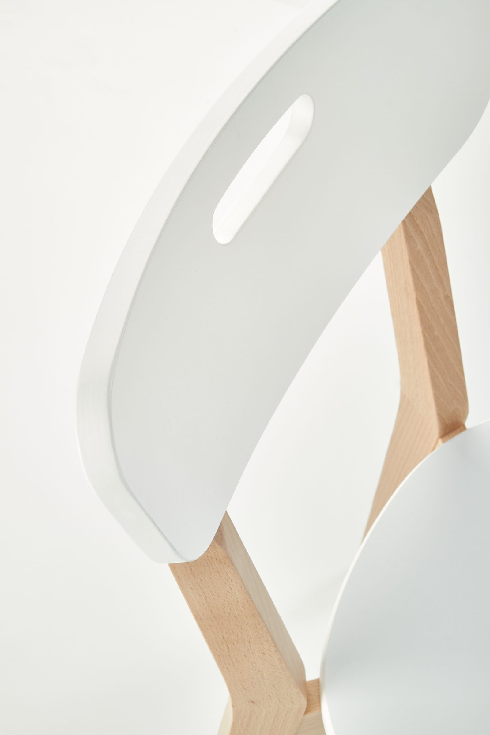 FabiMax 4-Fußstuhl Holzstuhl Lenio, Skandi-Stil, stabil, aus / modern, Buche, Weiß Gestell Natur pflegeleicht