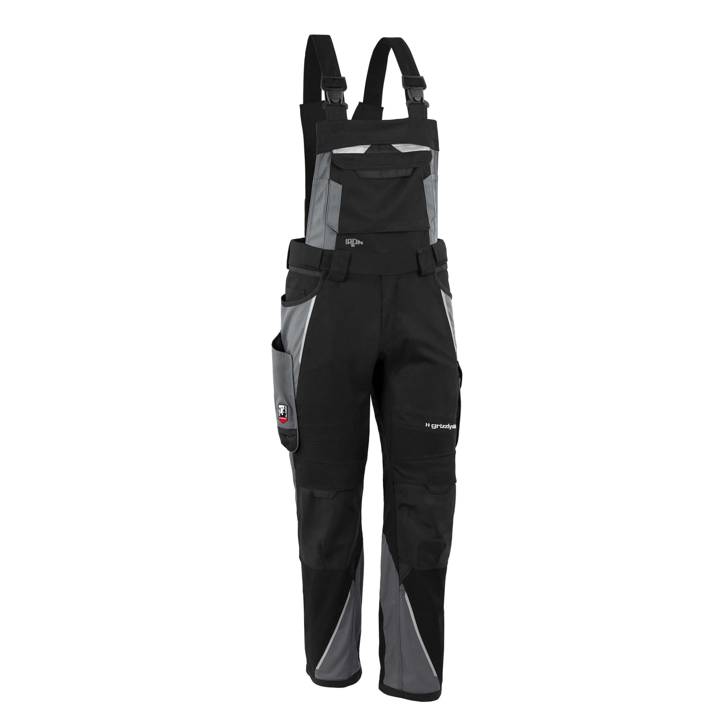 Arbeitslatzhose moderne Latzhose IRON aus Lyocell, Cordura & Stretch - Reflexelemente