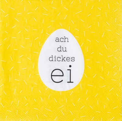 Räder Design Papierserviette COCKTAILSERVIETTE "ACH DU DICKES EI"