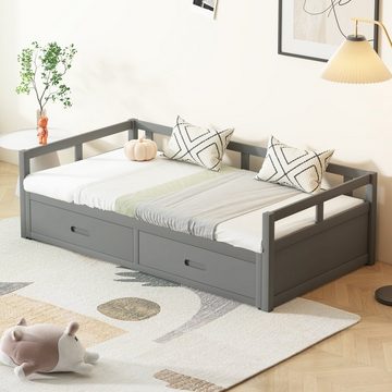 HAUSS SPLOE Schlafsofa Schlafsofa Holzbett Schiebebett Kinderbett Einzelbett Doppelbett, mit Relaxfunktion, Kiefernbett mit Stauraum