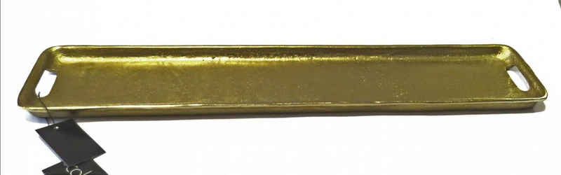 colmore Dekotablett Tablett Schale Platte Kerzen Gold Bronze XL Länglich Metall