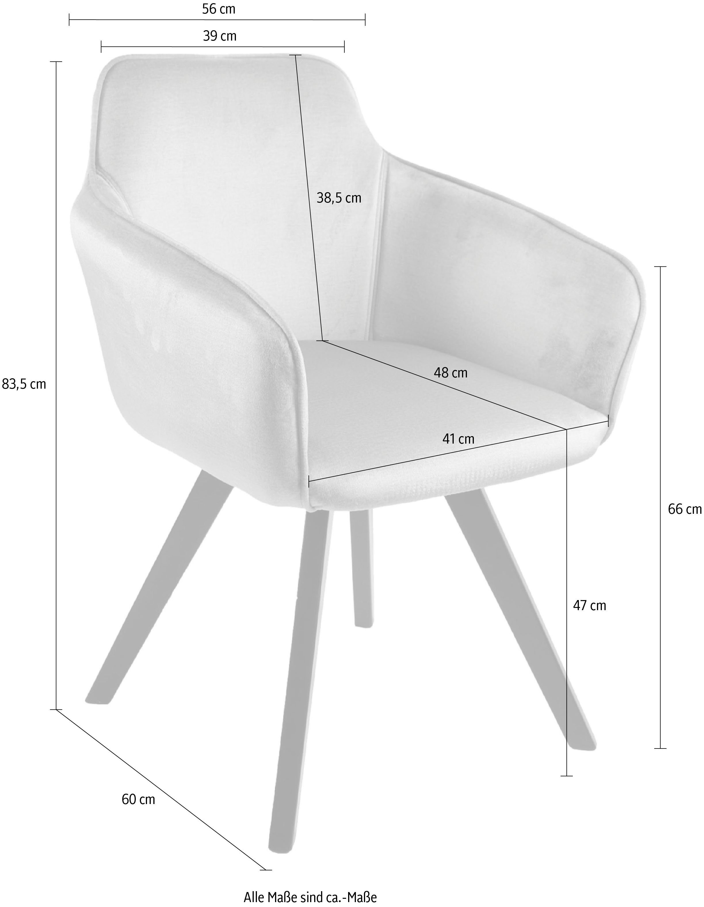 Home affaire Armlehnstuhl Ruby (Set, 2 St), Esszimmerstuhl in Samt oder Bouclé