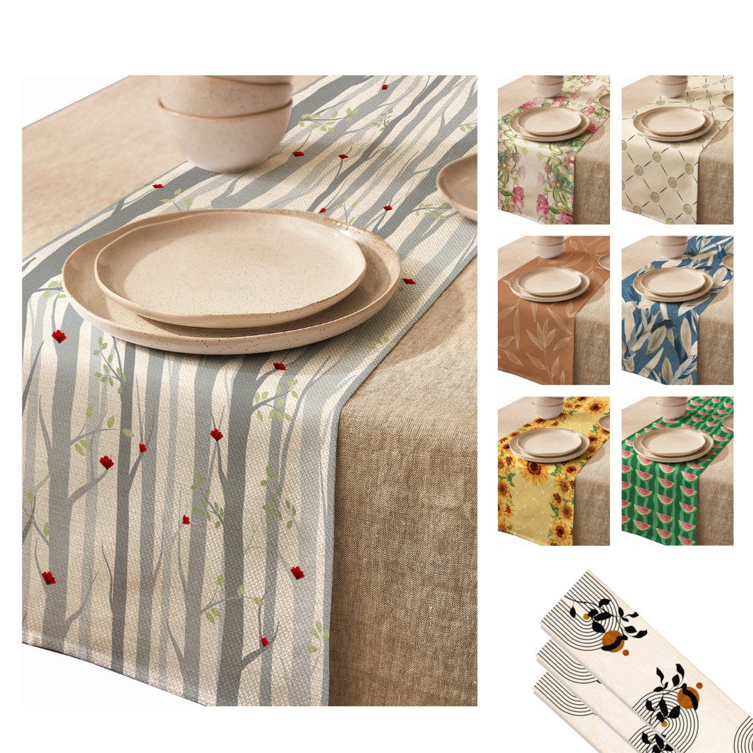 LIVINA HOME Tischläufer Premium Tischdecke abwaschbar, Tischband, moderne Leinenoptik Decke, Tischtuch, Gartentischdecke, Tafeltuch, Oster Deals Sale!