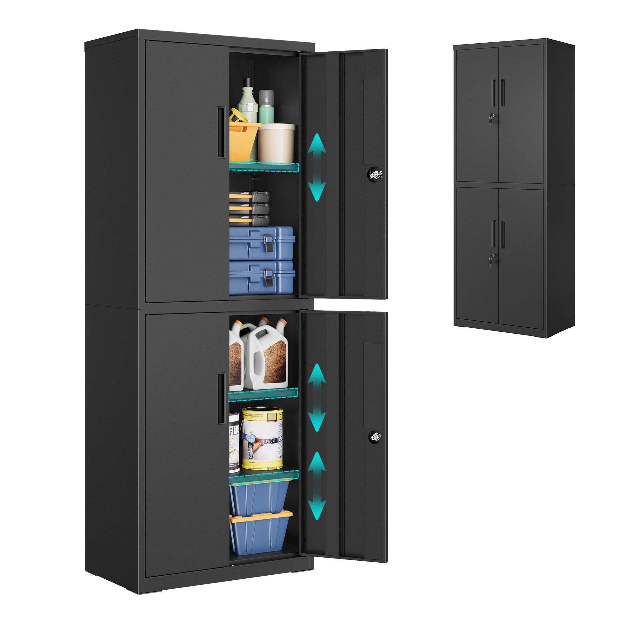 SONGMICS Aktenschrank Mehrzweckschrank, Stahl-Aufbewahrungsschrank, 5 Ebene günstig online kaufen