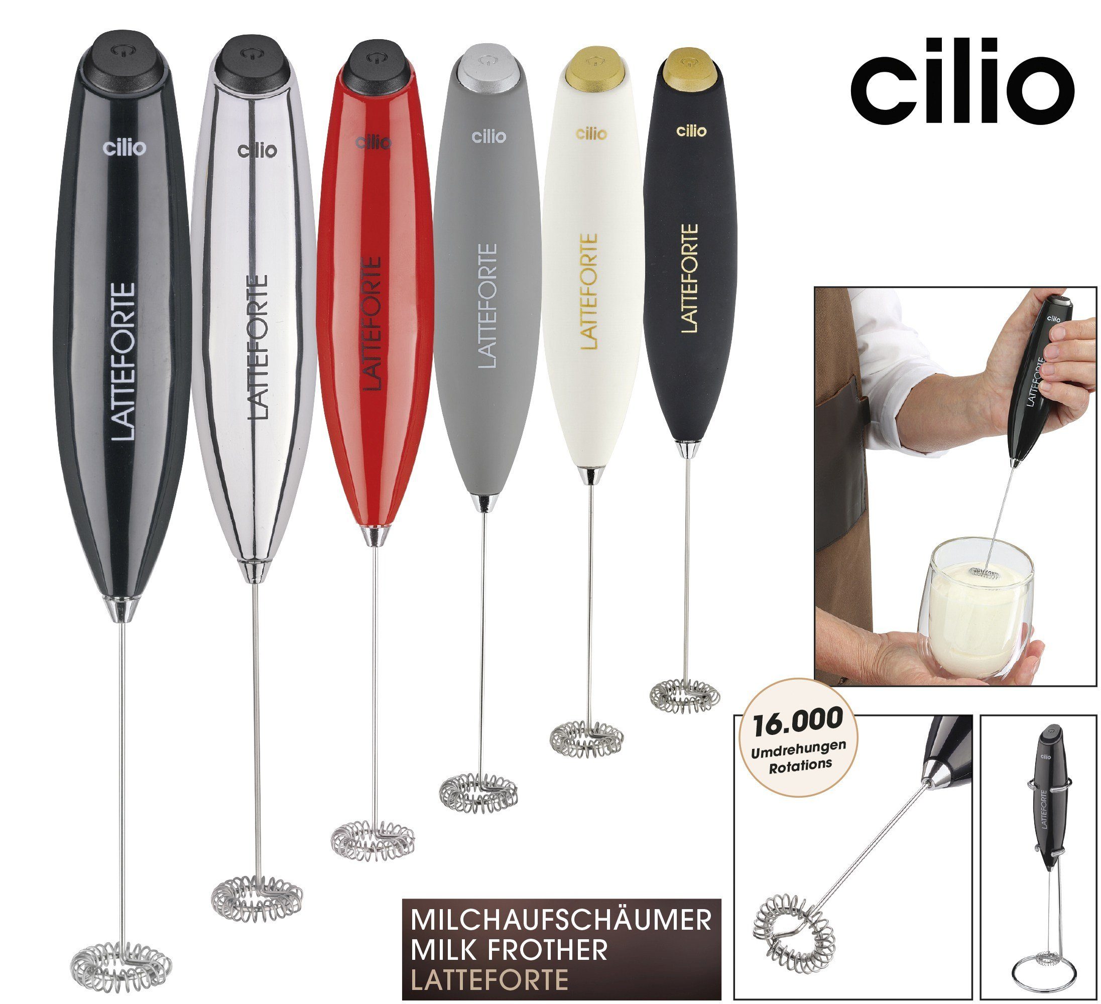 Milchaufschäumer Milchaufschäumer Milchschäumer cilio LATTEFORTE chrom 103199