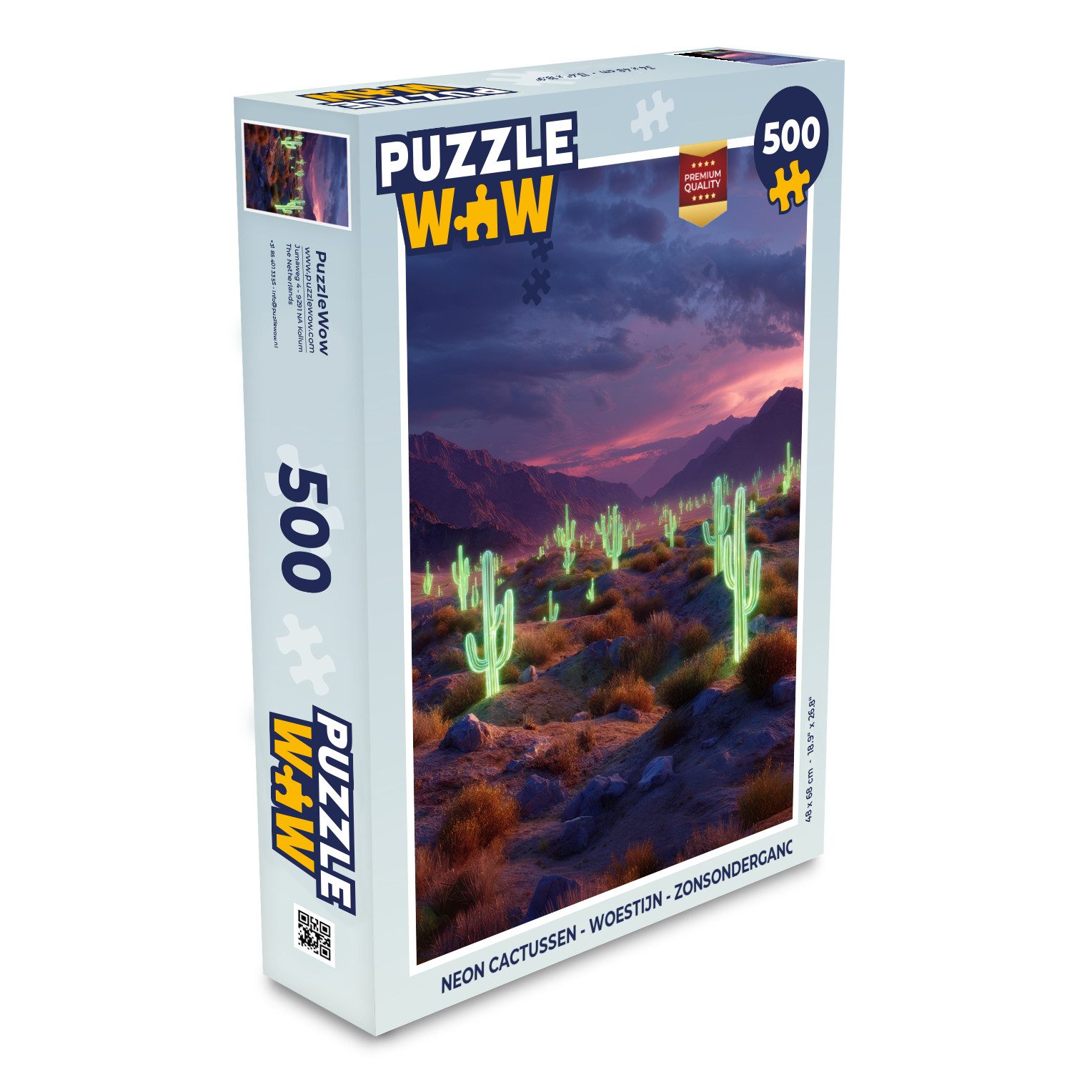 Puzzle Neon-Kakteen - Wüste - Sonnenuntergang