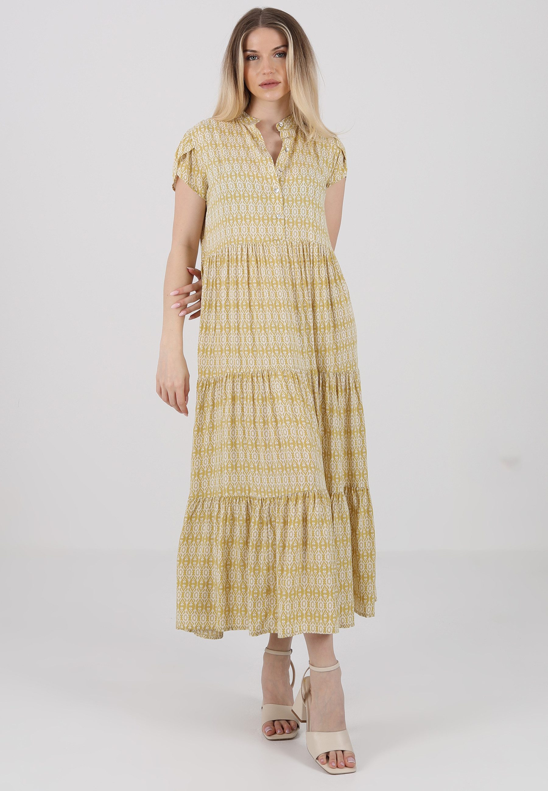 YC Fashion & Style Sommerkleid Boho-Maxikleid aus Reiner Viskose – Sommerliche Eleganz Alloverdruck, Basic