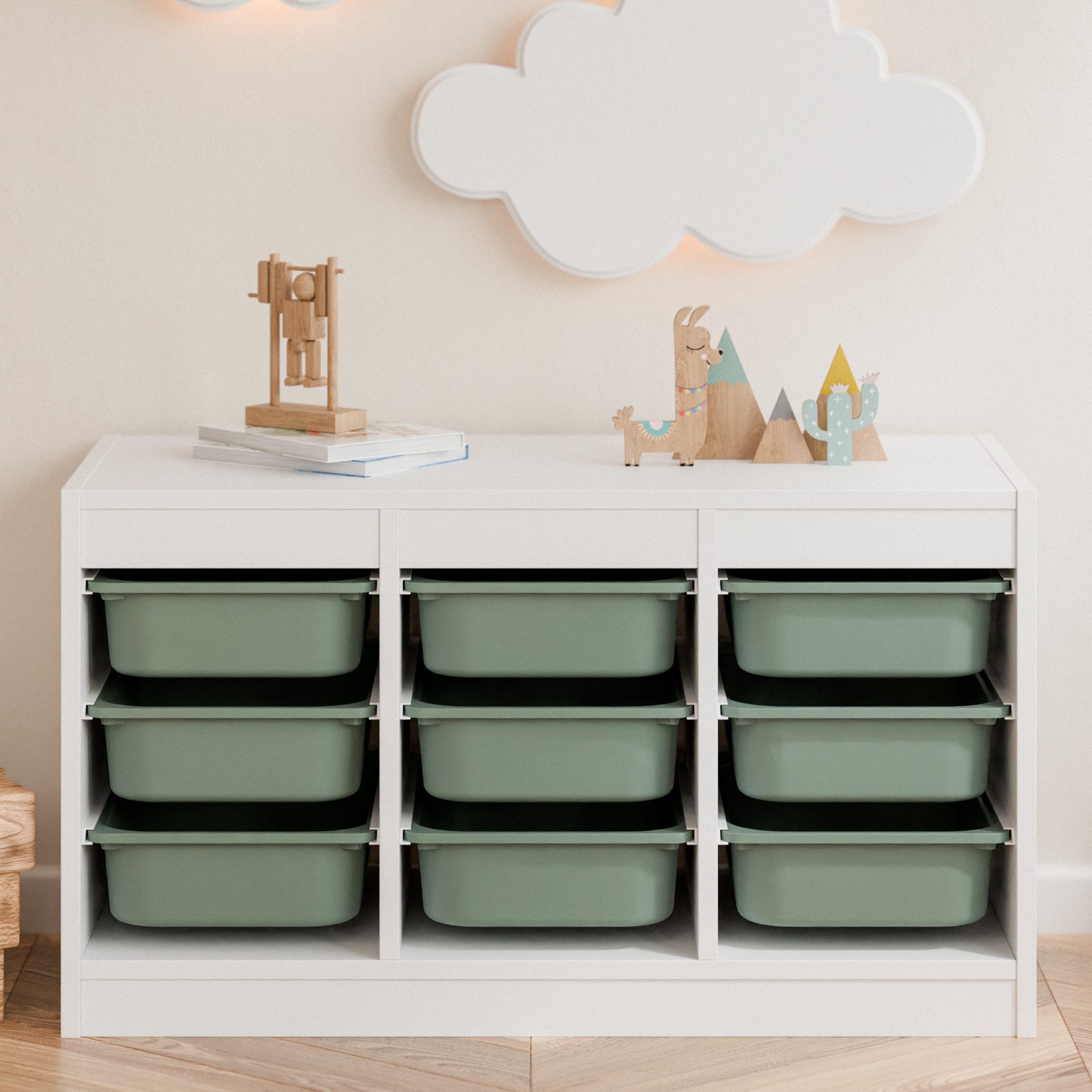 Clutter Cover Aufbewahrungsbox "TRÖVI" (Box passend für Trofast Regale, Kiste aus Kunststoff in verschiedenen Farben, Spielzeugkiste) – Bild 5 von 5