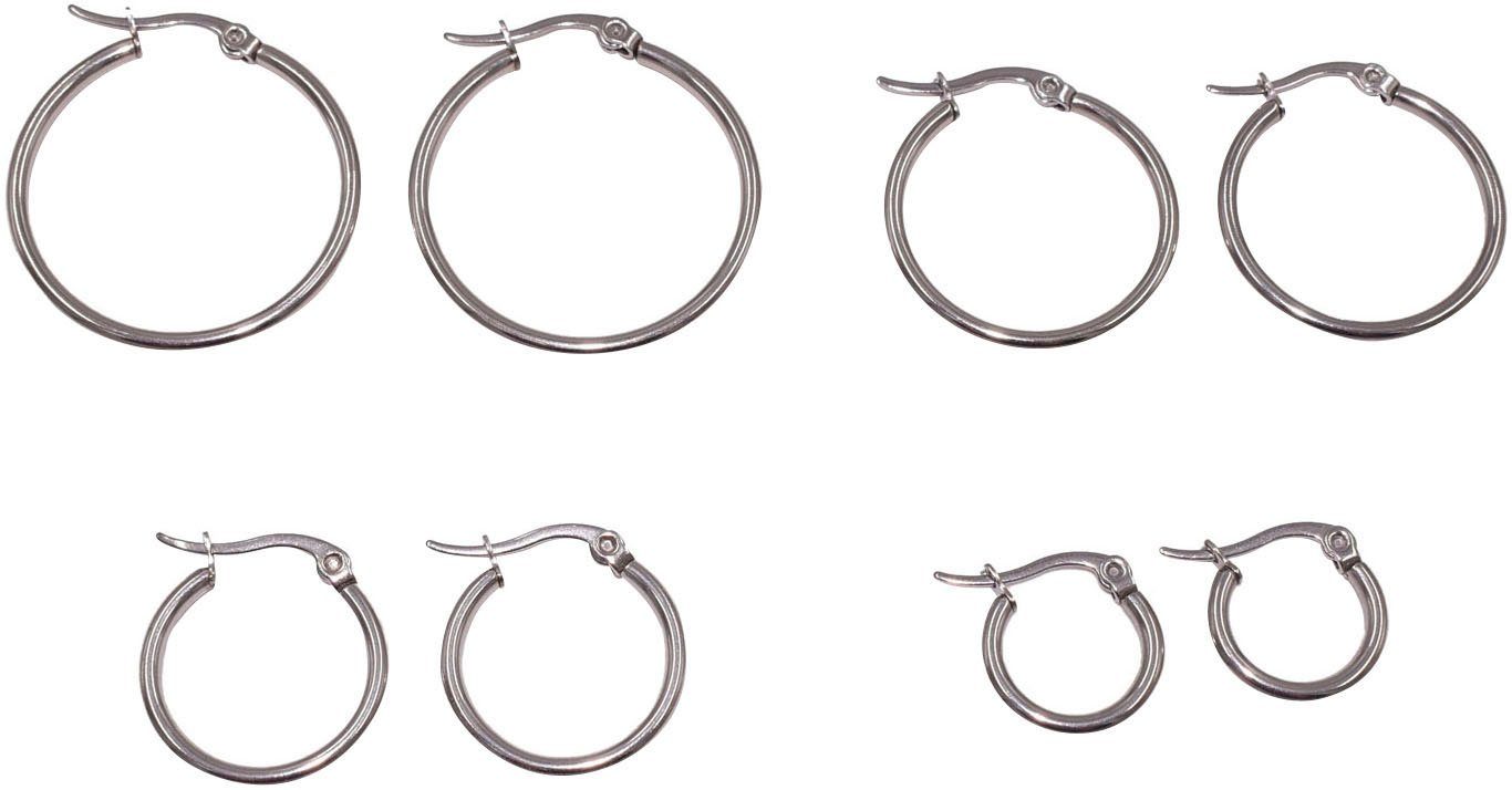 Firetti Creolen-Set Multipack Schmuck Geschenk Ohrschmuck Ohrringe (Set, 8-tlg), Made in Germany