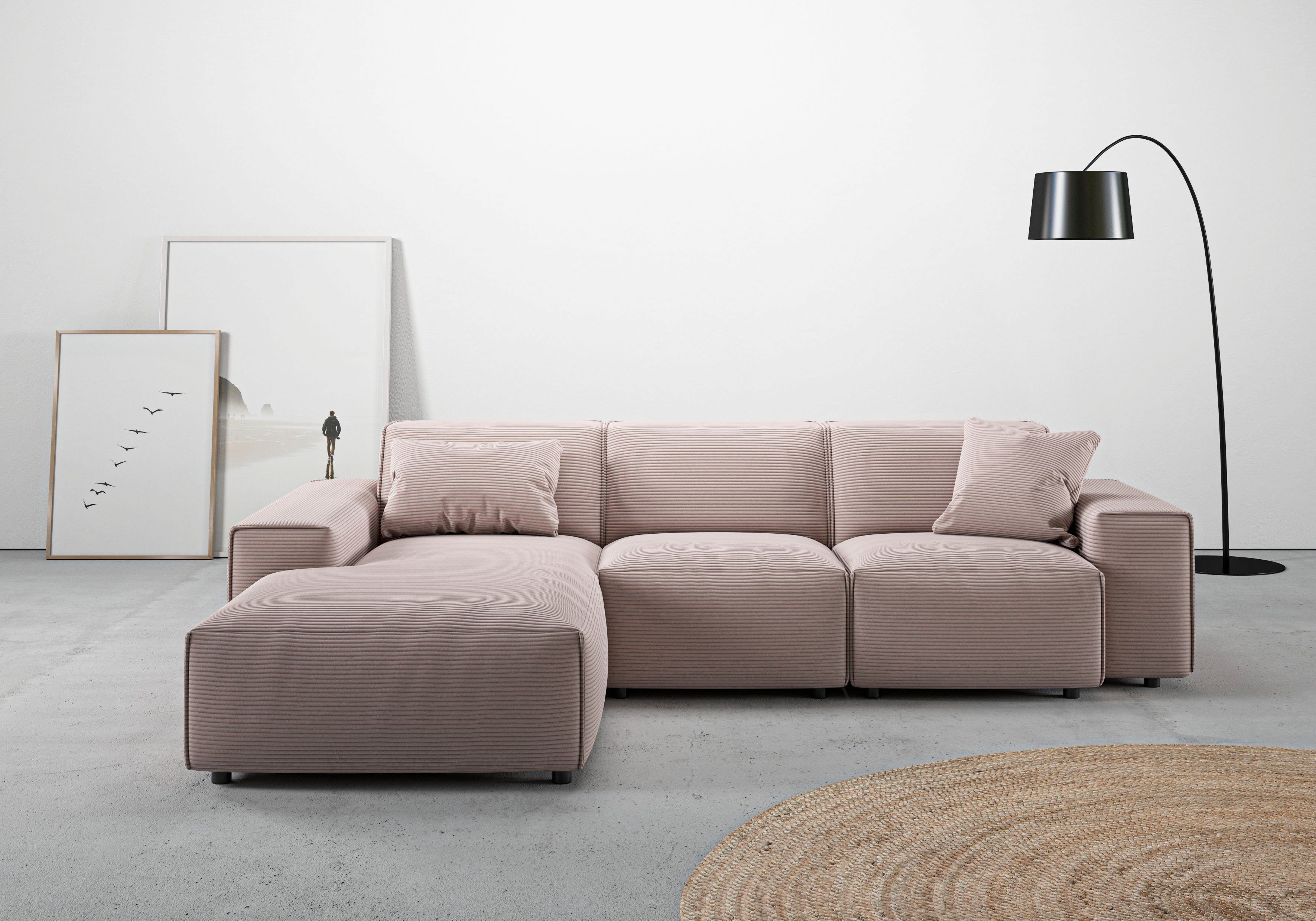 andas Ecksofa "Glimminge L-Form auch in Breitcord, Feincord + Easy care-Bez günstig online kaufen