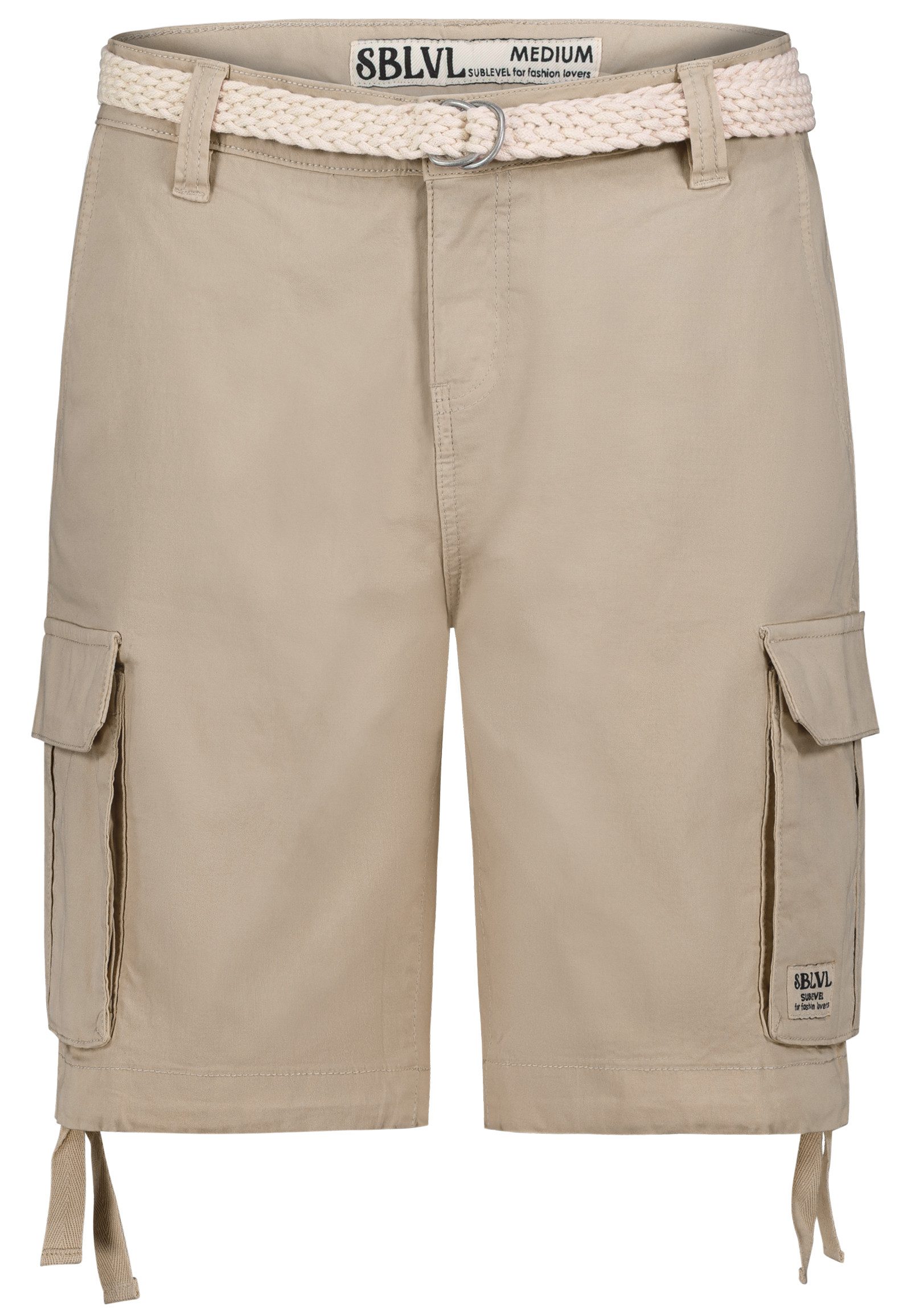 SUBLEVEL Bermudas Damen Shorts Cargobermuda mit Gürtel 5 Pocket, Sommerhose günstig online kaufen
