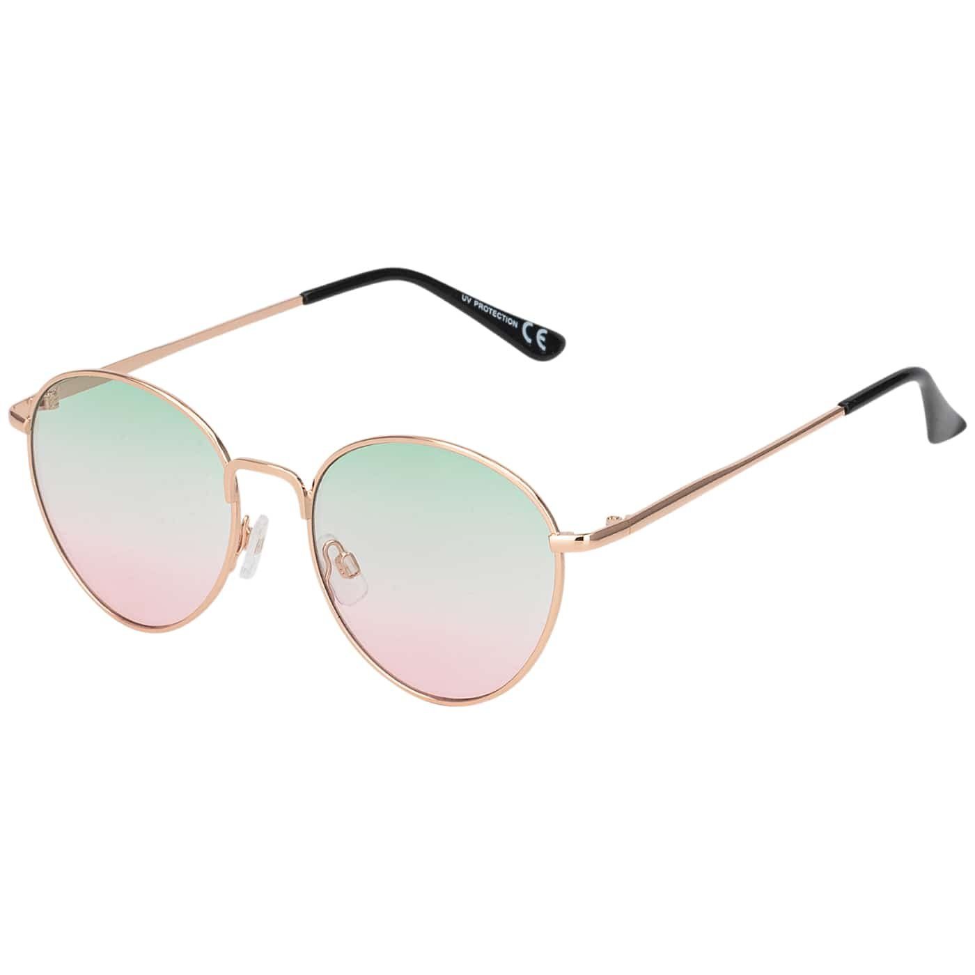 braun (1-St) Linsen mit oder Sonnenbrille rosa, BEZLIT Eyewear schwarzen blau, Designer Rund Pilotenbrille Damen Form grün,