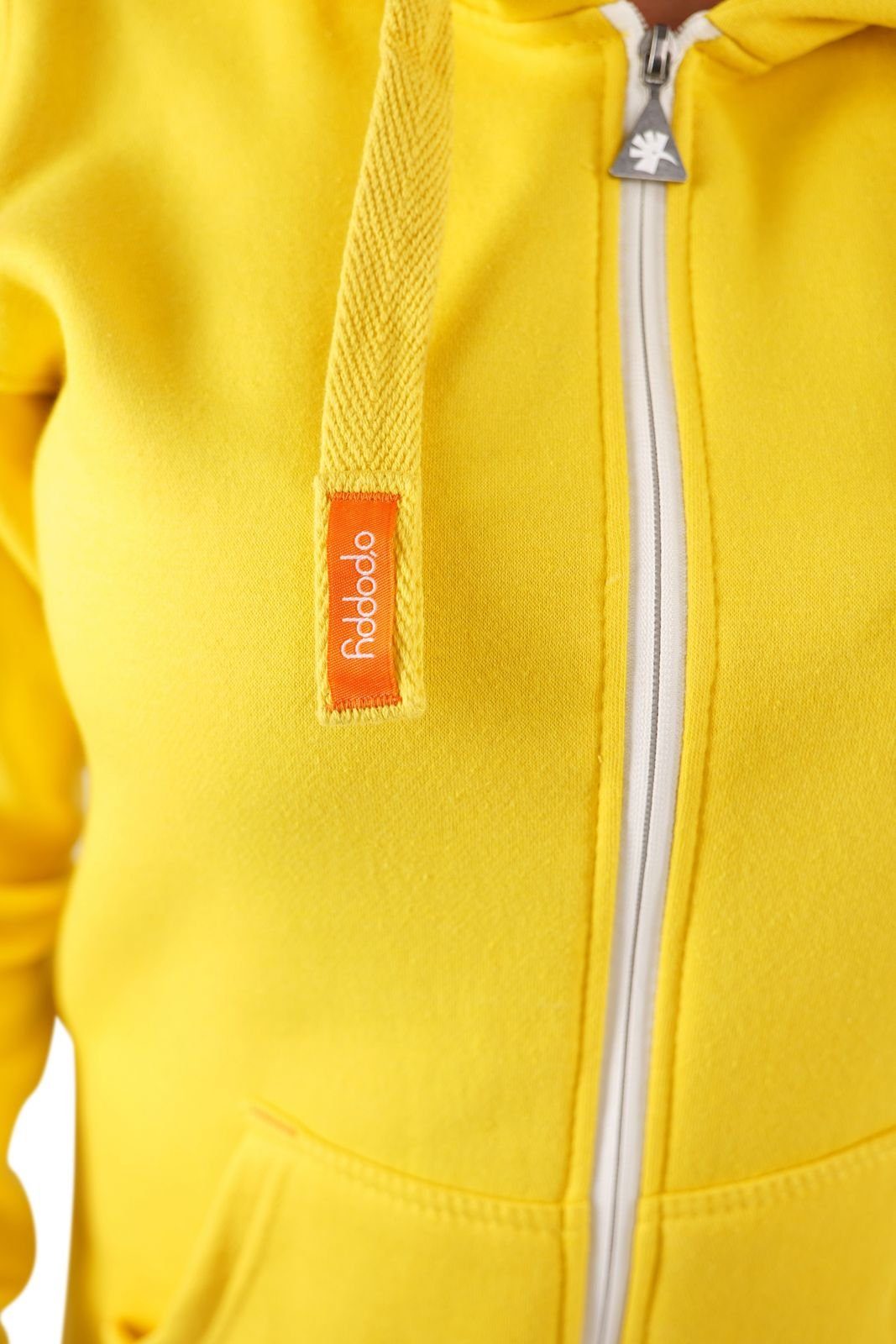 gelb und Jumpsuit mit O'Poppy Damen (1-tlg) Eingrifftaschen Kapuze