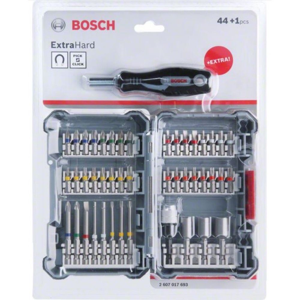 kompaktem Schrauber-Griff, 45-teilig, Bit-Set Mit Professional Pick&Click, Schraubendreher mit Bosch