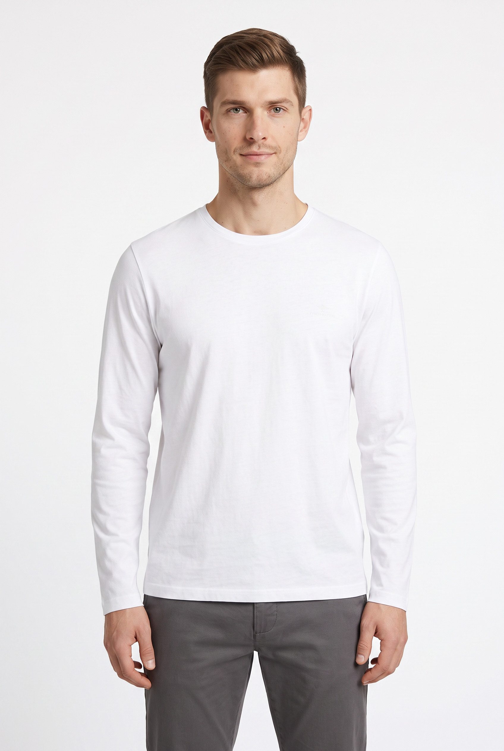 FYNCH-HATTON Langarmshirt mit Logo Stickerei