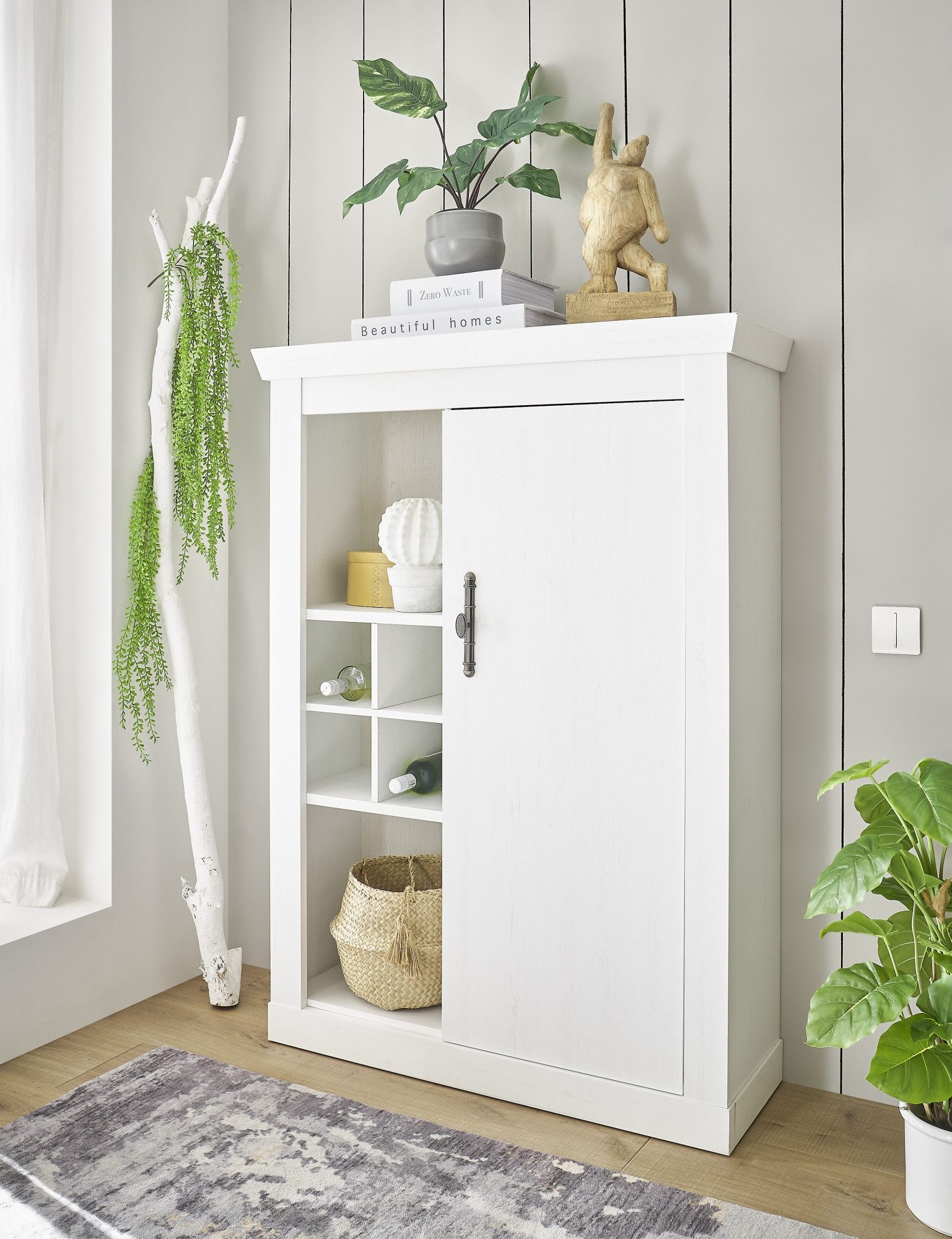 Kommode "Hygge" - in Pinie Weiss Dekor, 105/ 146/ 37, Esszimmer, Wohnzimmer