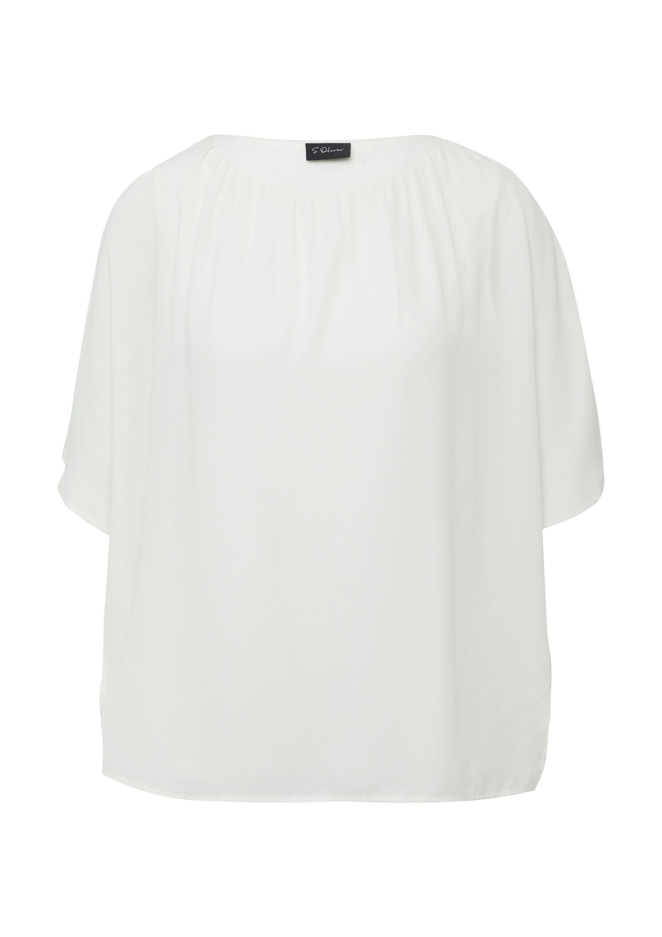 s.Oliver Kurzarmshirt T-Shirt Chiffonshirt im Loose Fit mit Jerseyfutter günstig online kaufen