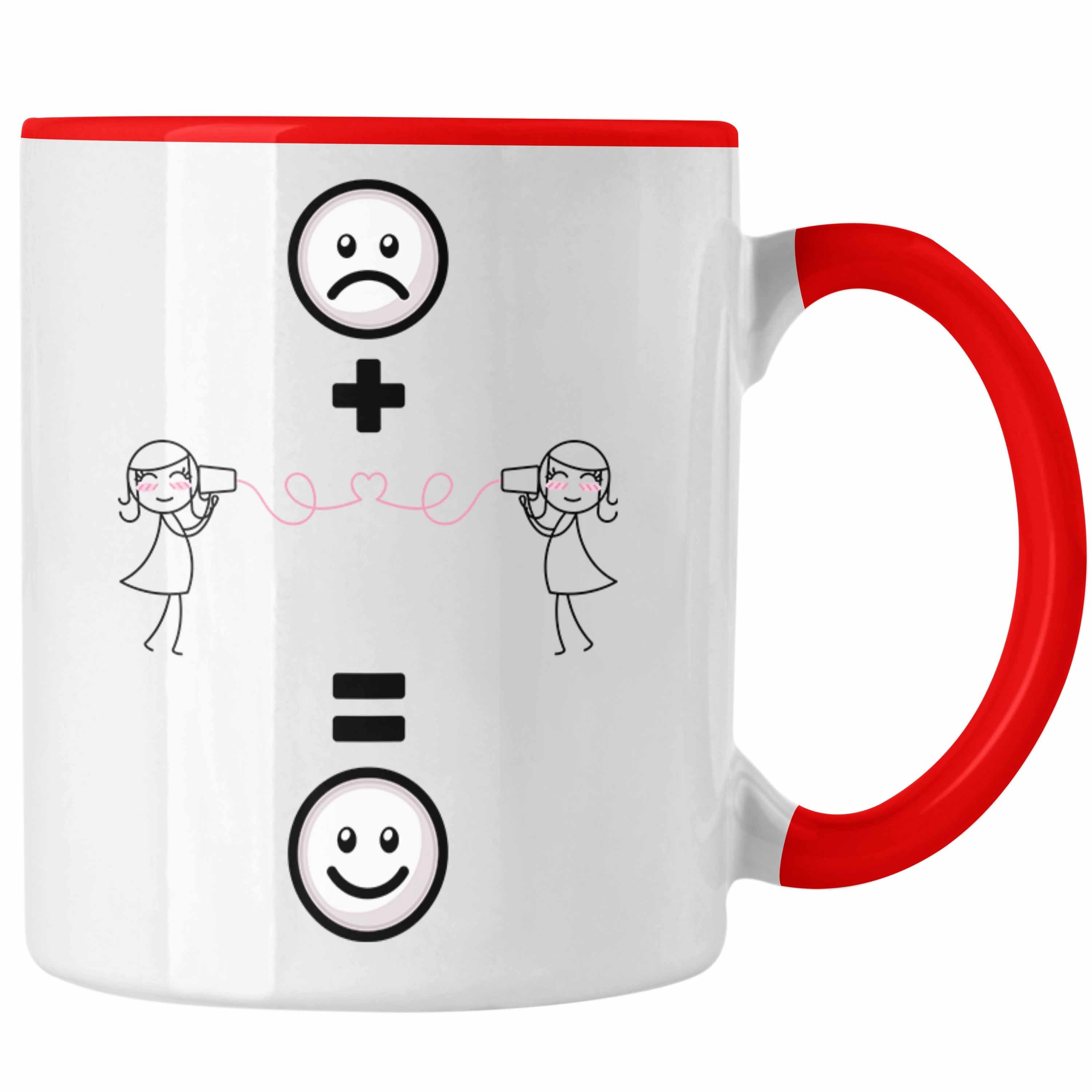 Trendation Tasse Beste Lustige Freundin für Freundinnen Gesche BFF Rot Tasse Beste Geschenk