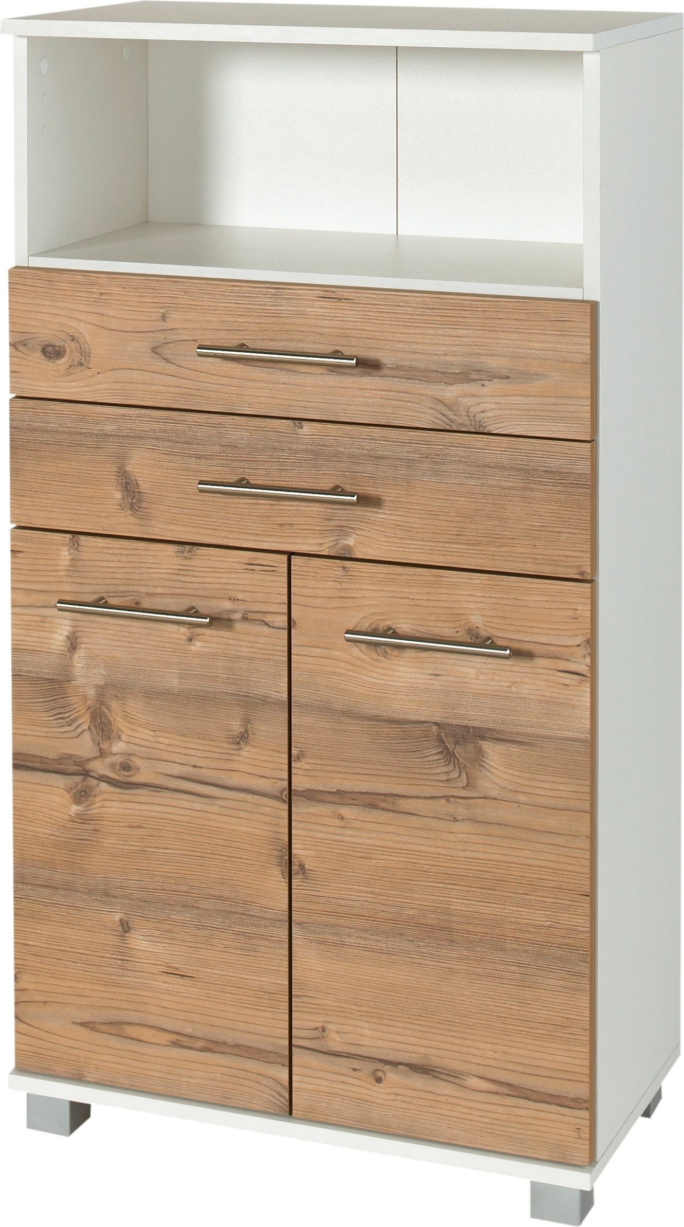 Schildmeyer Midischrank Palermo, Breite 59 cm 2 Schubladen, Metallbeschläge