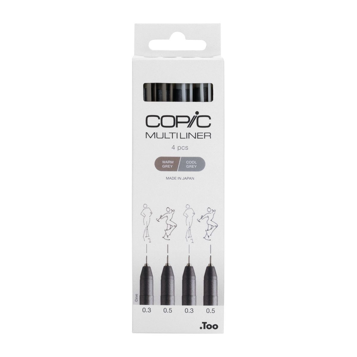 COPIC Fineliner Copic Multiliner-Set verschiedene Grautöne 0.3mm/0.5mm 4 Stück