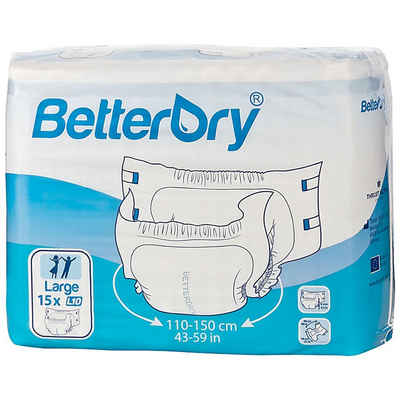 BetterDry Windeln L10 - Large (110-150 cm) (Karton, 60-St., Windeln mit Folie)