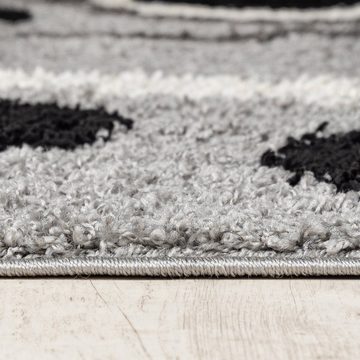 Hochflor-Teppich Hochflor Shaggy Teppich für Wohnzimmer - Höhe 30 mm Grau, Mazovia, 60 x 100 cm, Pflegeleicht, Geometrische, Langflor, Rechteckig, Weich