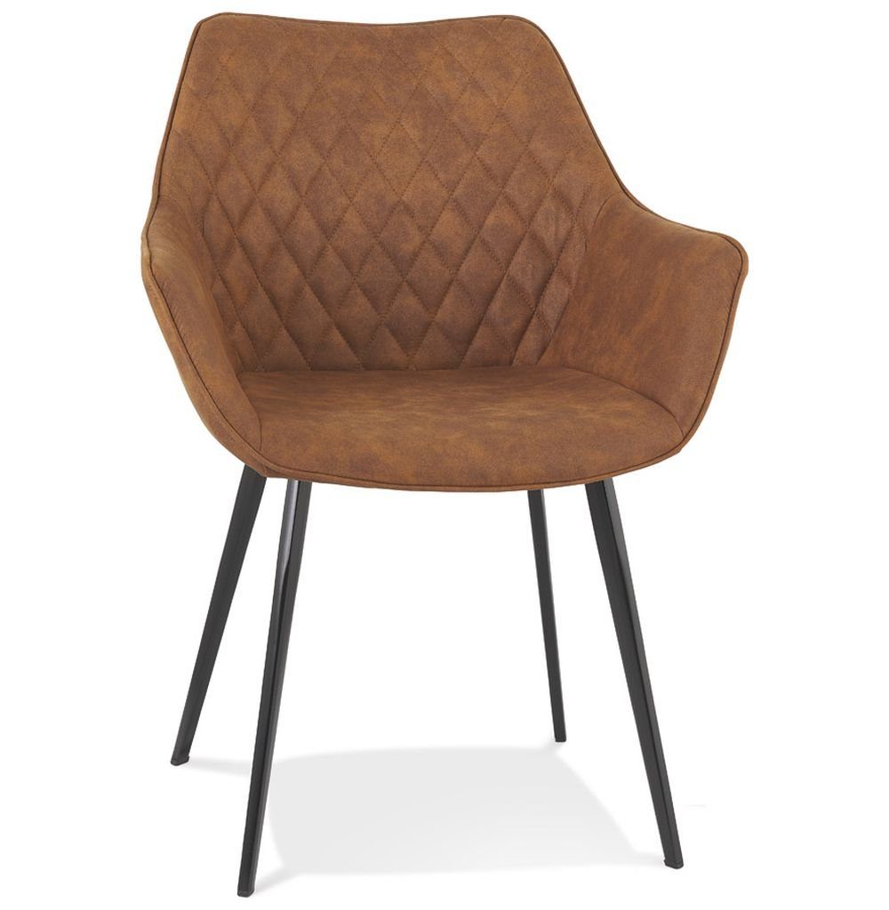 KADIMA DESIGN Esszimmerstuhl AARON Sessel Textile Braun (brown) 61 x 63 x 80