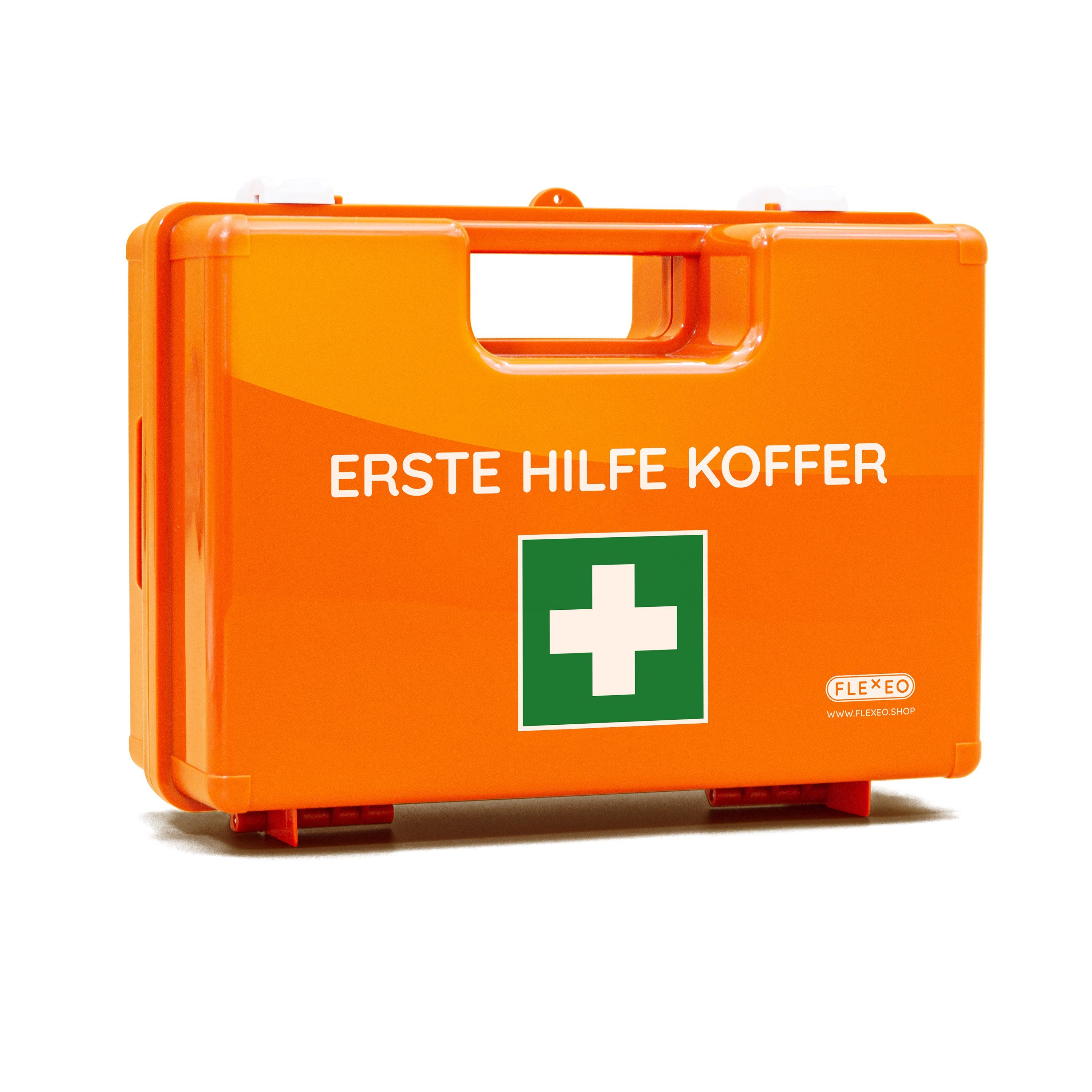 FLEXEO Erste-Hilfe-Koffer leer mit Wandhalterung, (1 St), großer Verbandkasten, orange