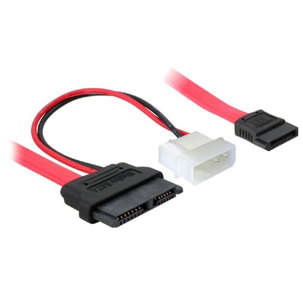 P30 SATA Slim Kabel Adapter 7+6pin Buchse auf 4pin Strom + 7pin SATA Computer-Kabel
