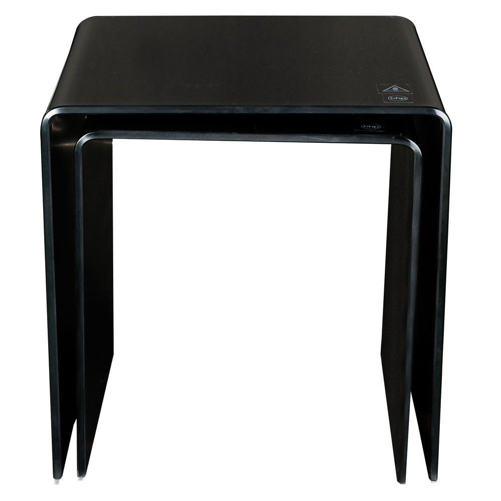 Beistelltisch etc-shop Tisch Set Glas schwarz Modern Wohnzimmertisch Beistelltisch,