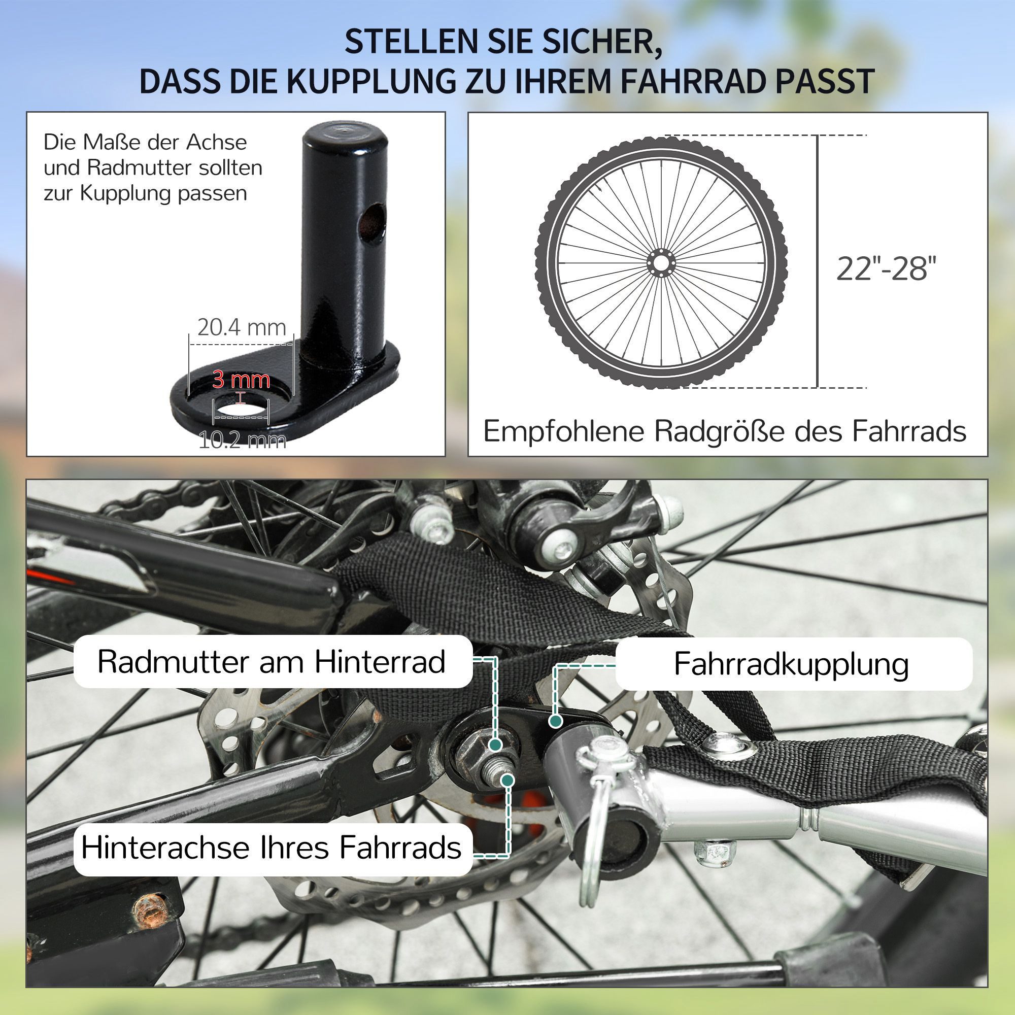 HOMCOM Bicycle Cargo Trailer, Transport Trailer, Bicycle, Grey, 140 x 88 x 60 cm