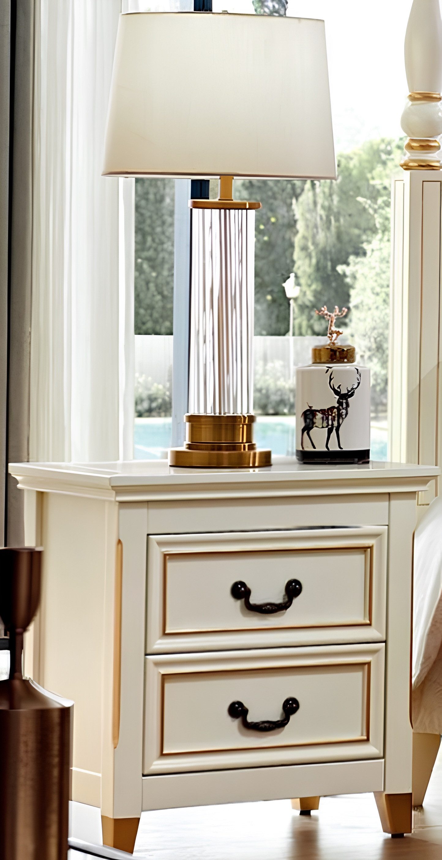 JVmoebel Nachtkonsole Weißer Nachttisch aus Holz – Schlafzimmertisch & Beistelltisch, Made in Europe