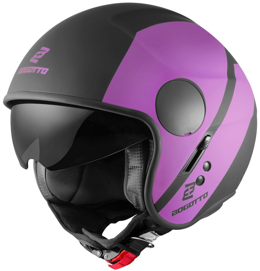 Bogotto Motorradhelm V595 Sierra Jethelm, integriertes Sonnenvisier