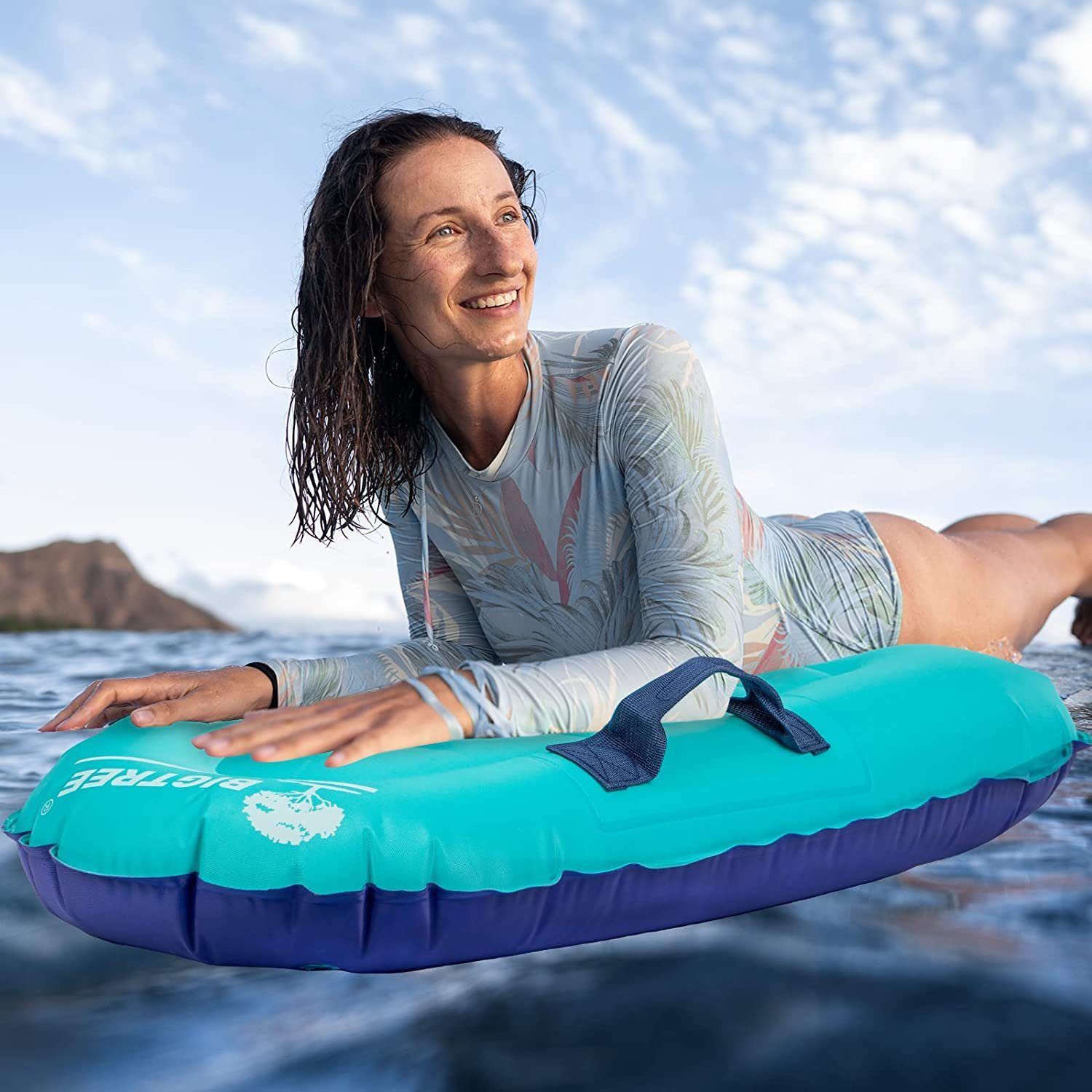 52x14x70cm, Aufblasbares SUP-Board Inflatable Pure KAHOO Schwimmhilfe Bodyboard,
