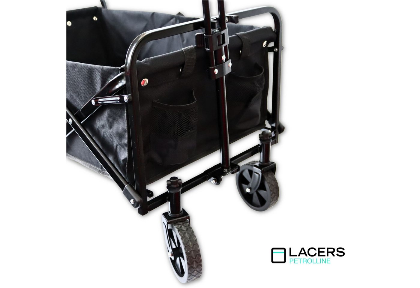 Thumbnail - Lacers Bollerwagen Petrolline Bollerwagen Faltbarer Handwagen mit 4 Rädern bis 60Kg