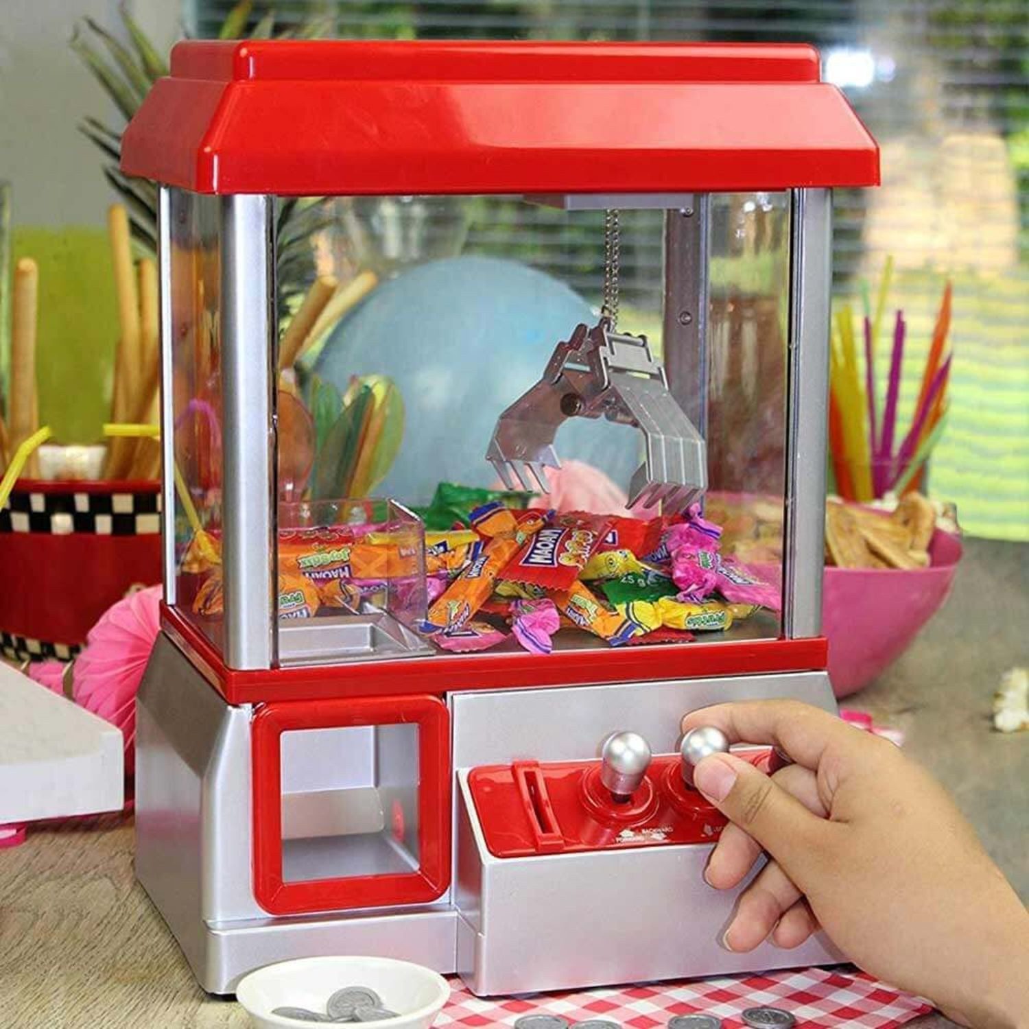 Mikamax Spiel Spielzeug Süßigkeitenautomat Arcade Greifmaschine mit Münzen Candy