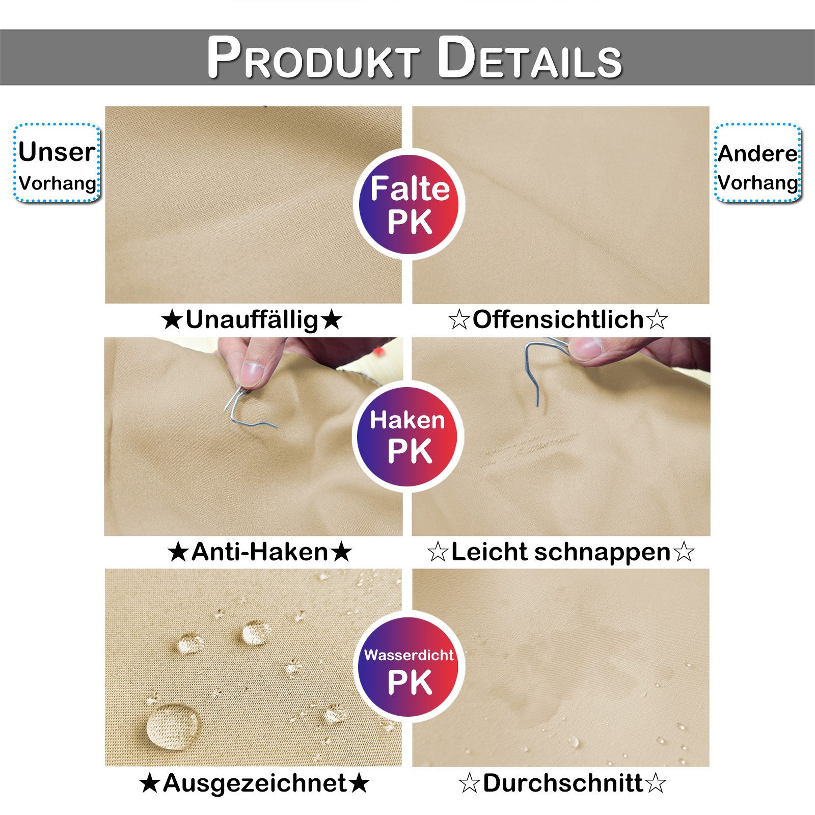 LMaxhome Türvorhang Wandteiler Raumteiler Vorhang Breite 254 cm Sichtschutz für Wohnzimmer (1 St), blickdicht, Oxford-Gewebe, Türgardine mit Häkchen Verdunkelun – Bild 4 von 5